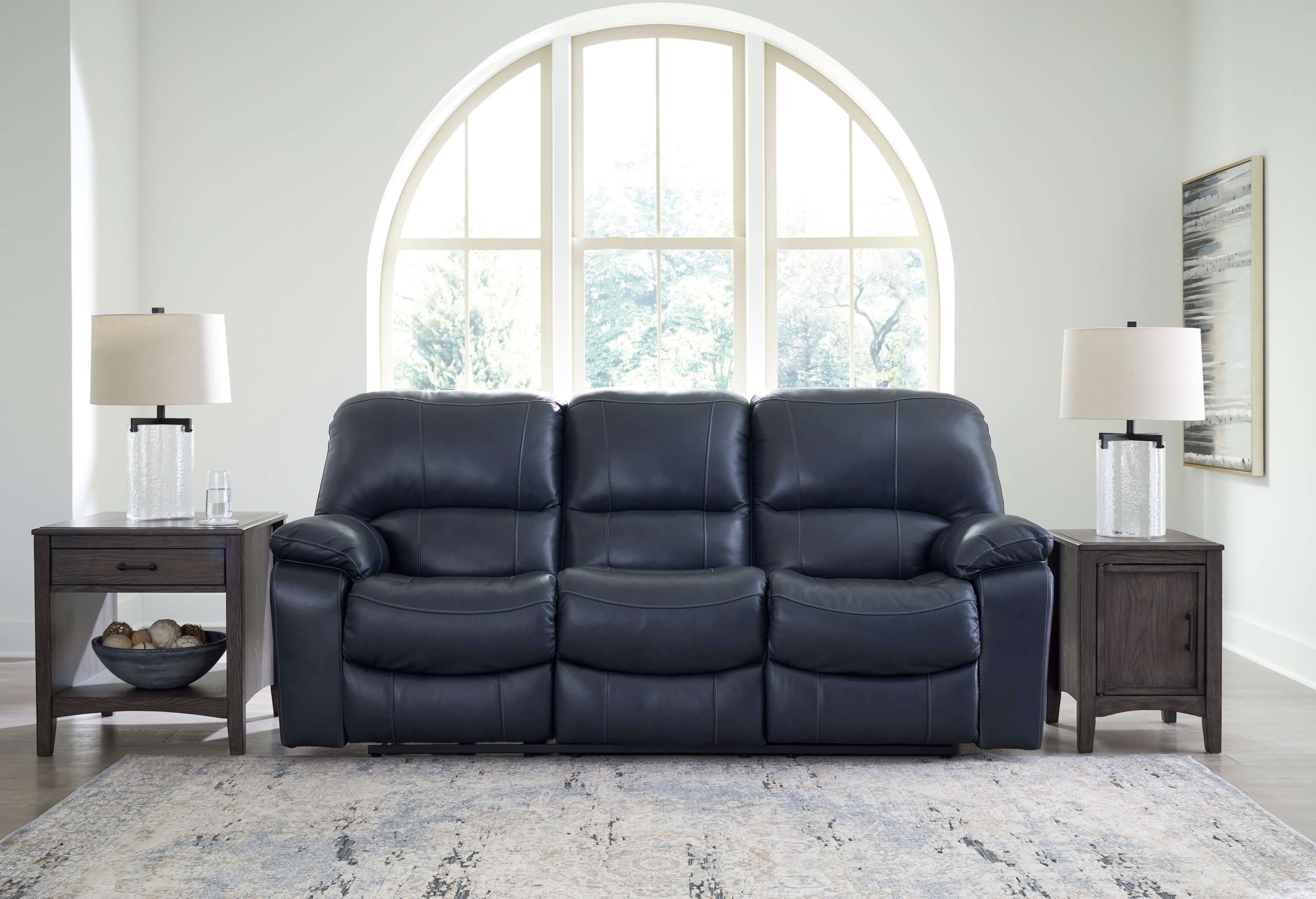 leesworth power leather reclining sofa
