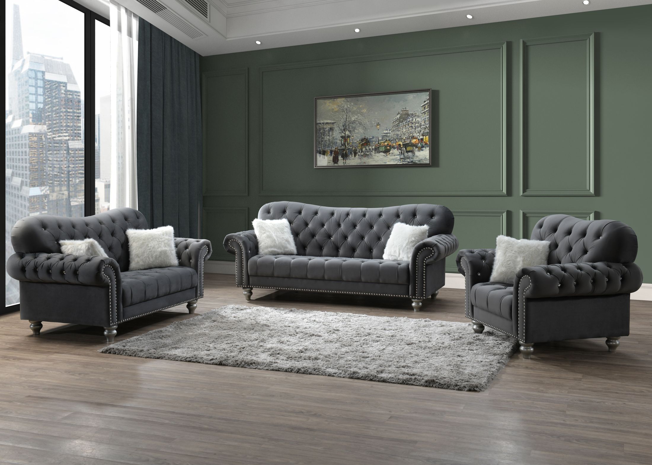 U4422 Velvet Tufted Chair
