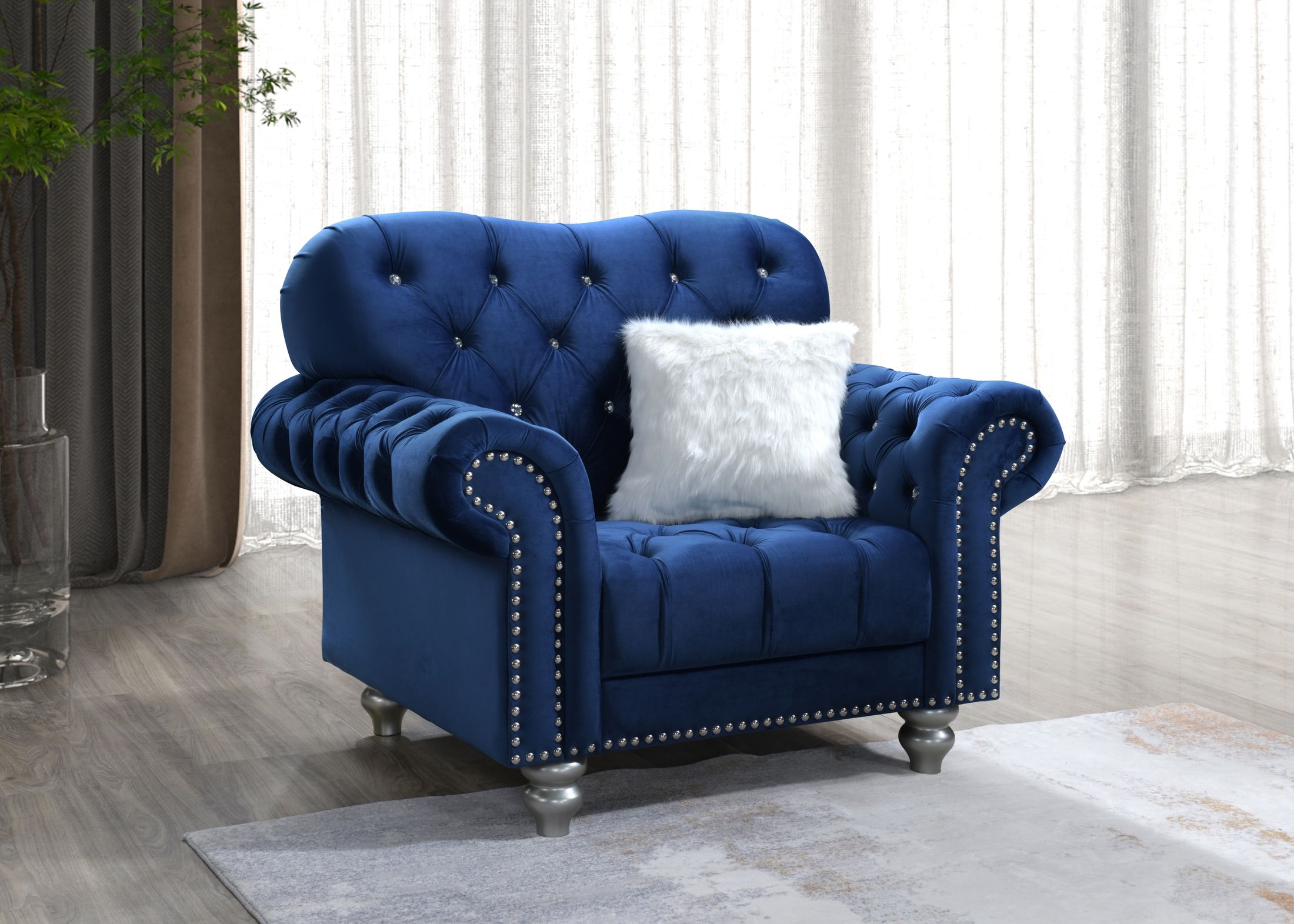 U4422 Velvet Tufted Chair