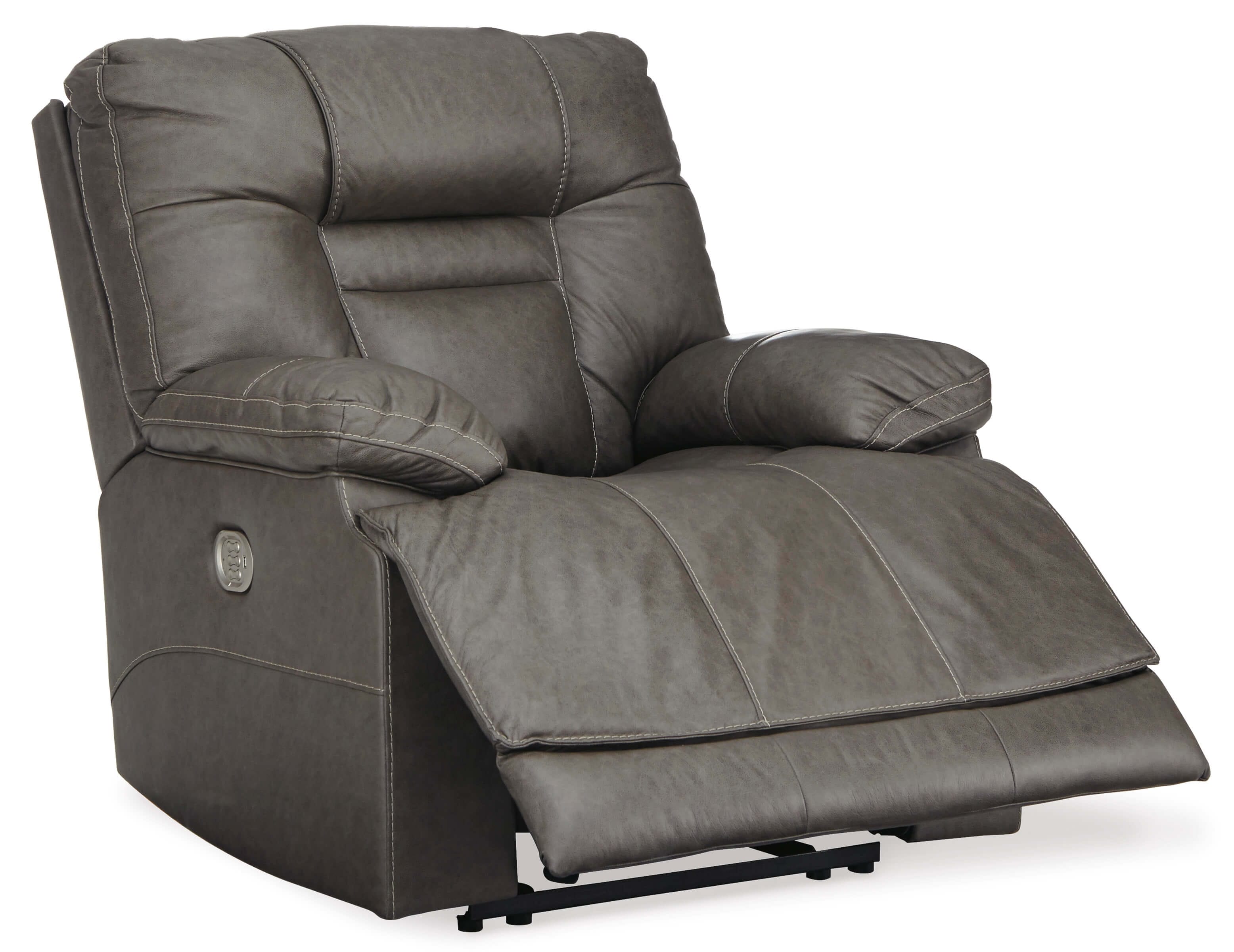 Wurstrow Leather Reclining Smoke Chair by Ashley