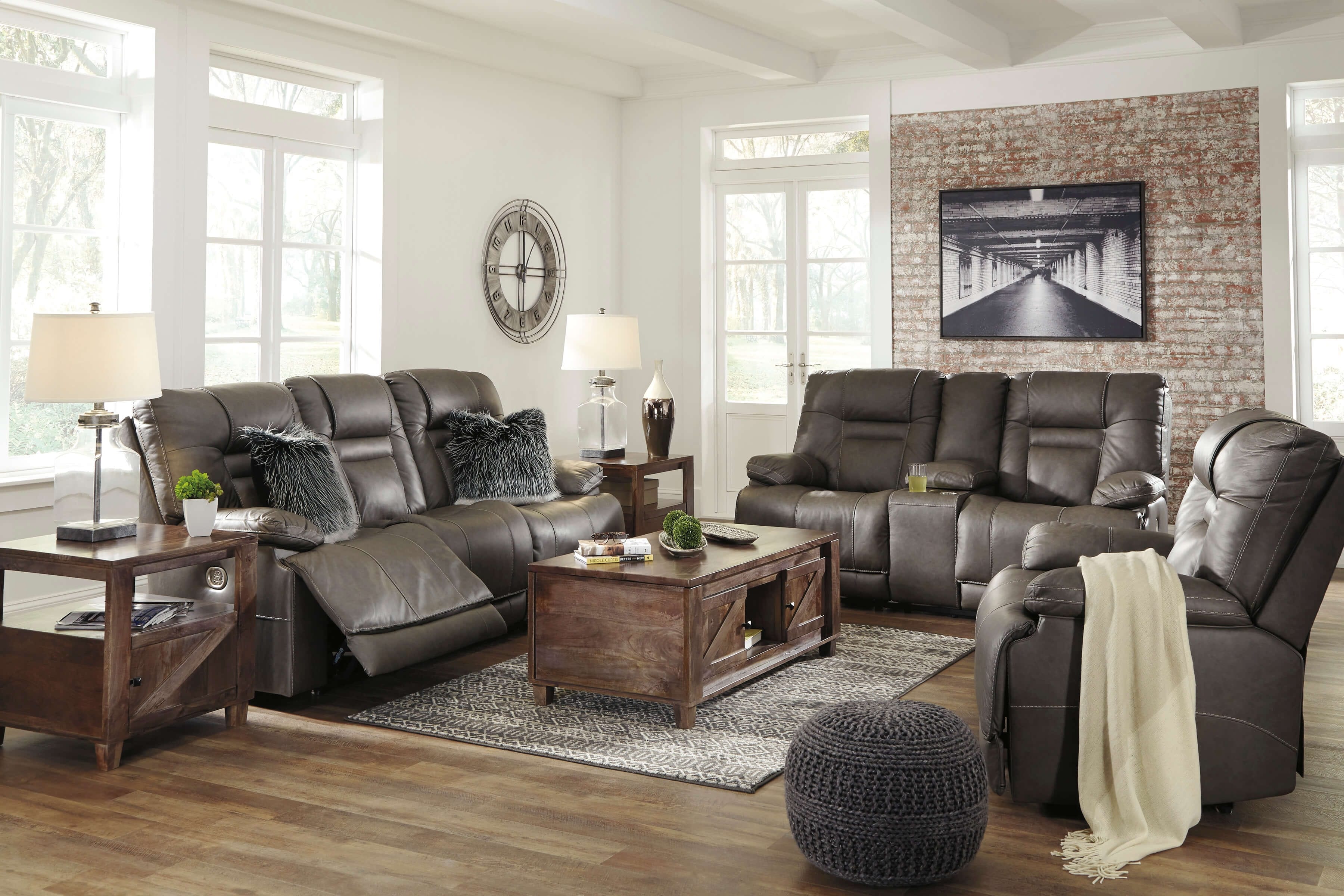 Ashley Wurstrow Power Reclining sofa, loveseat and chair