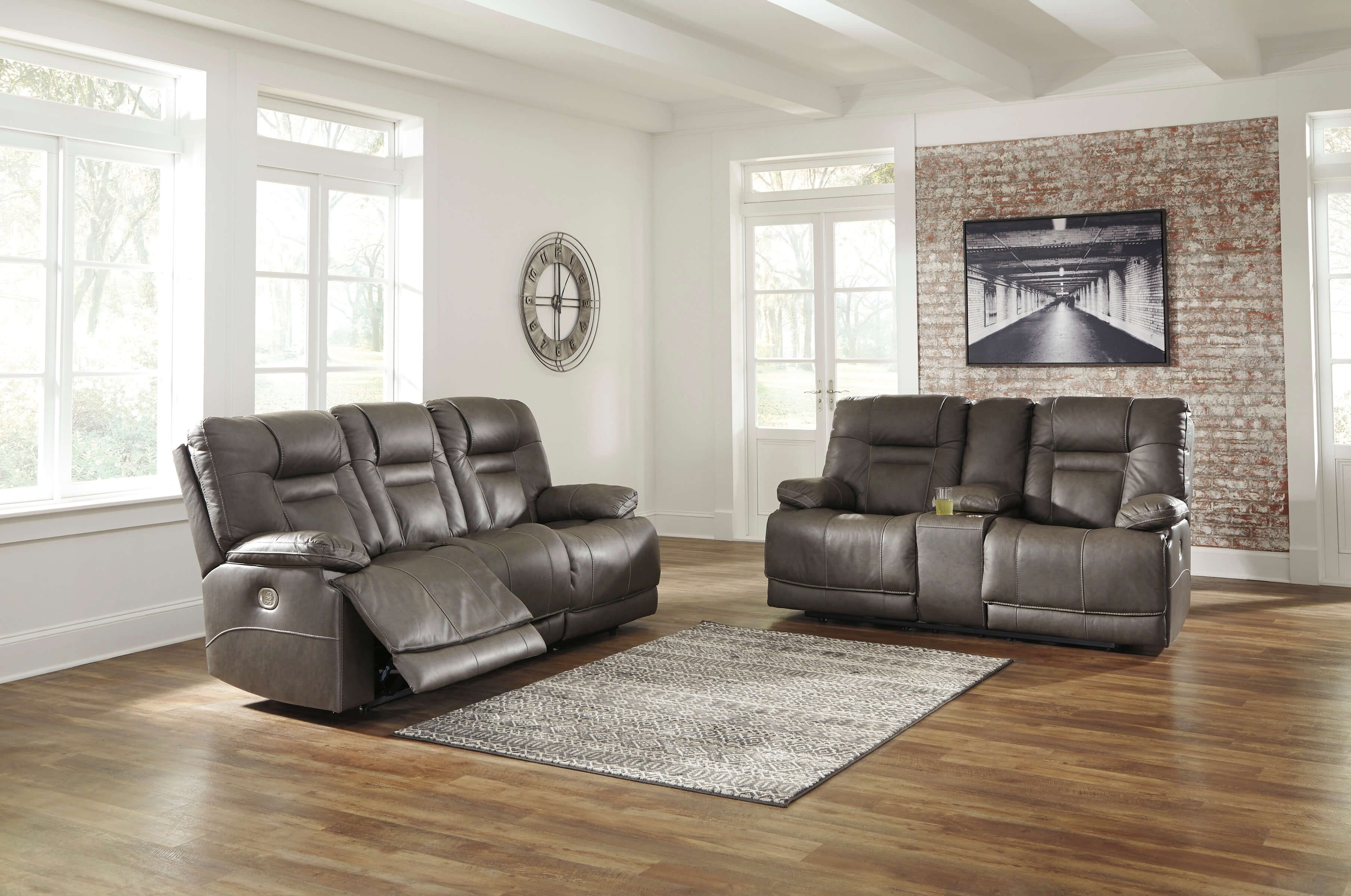 Ashley Wurstrow Leather Power Reclining sofa and Loveseat