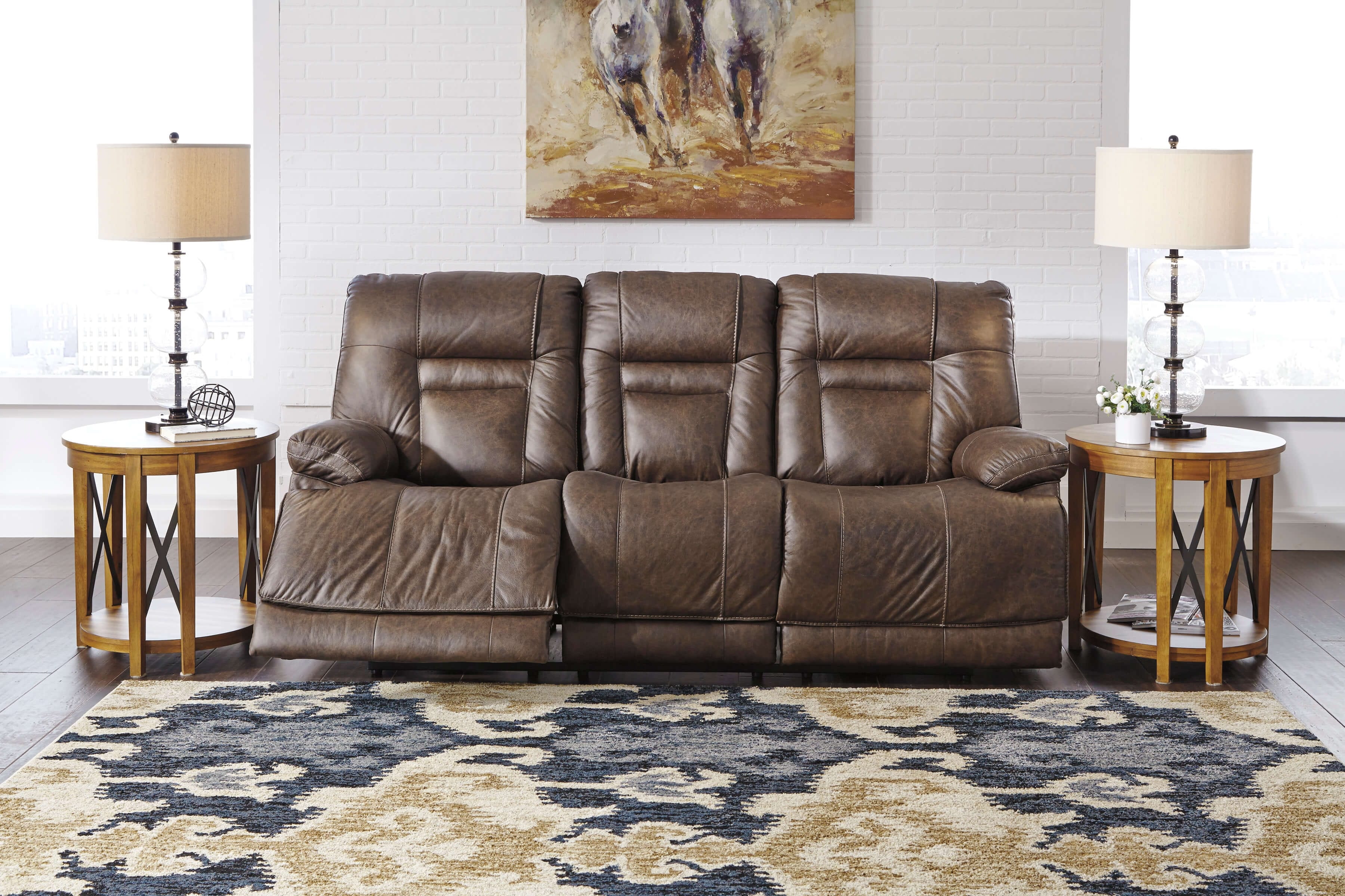 Wurstrow Leather Power Reclining sofa