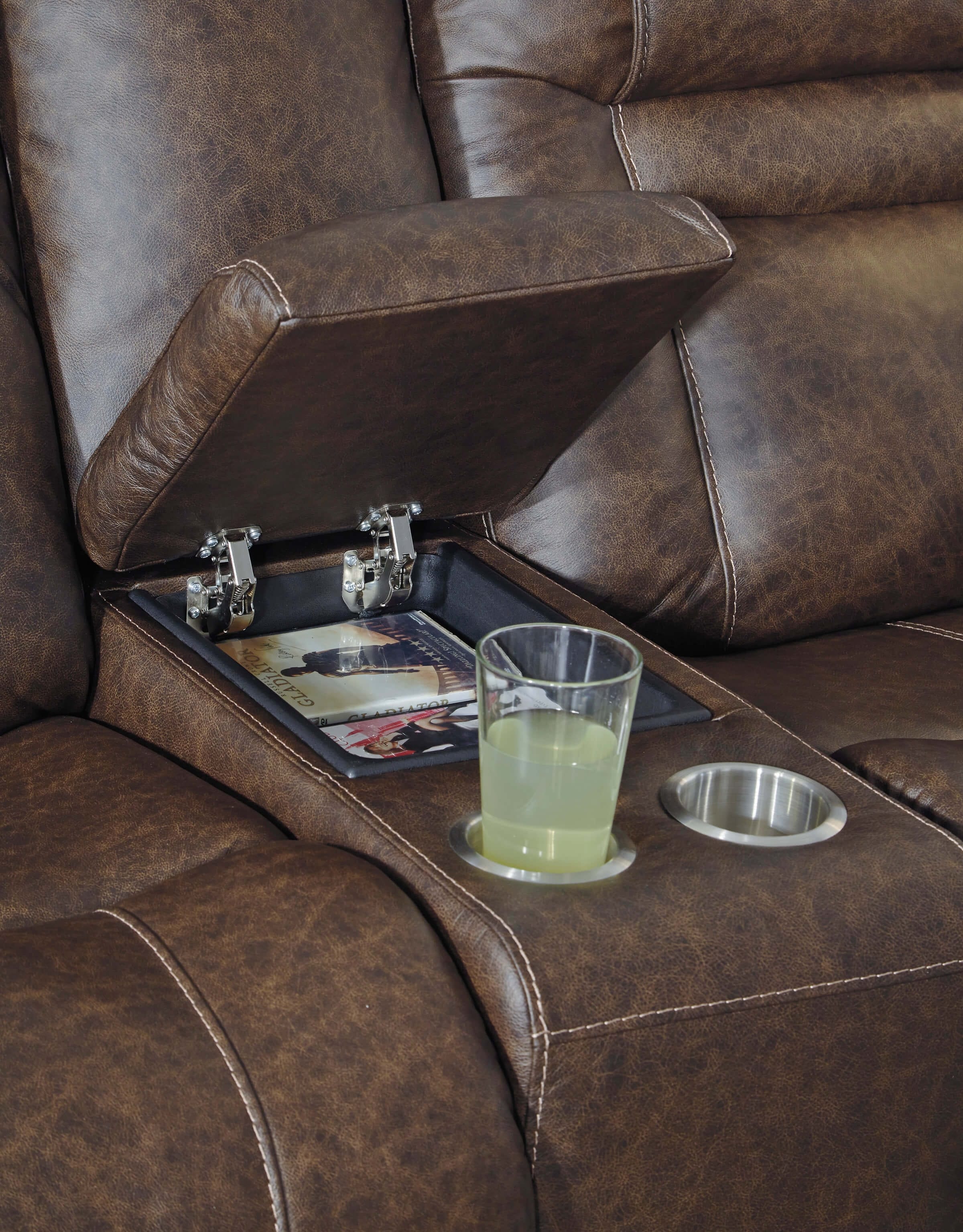 Wurstrow Leather Power Reclining loveseat function