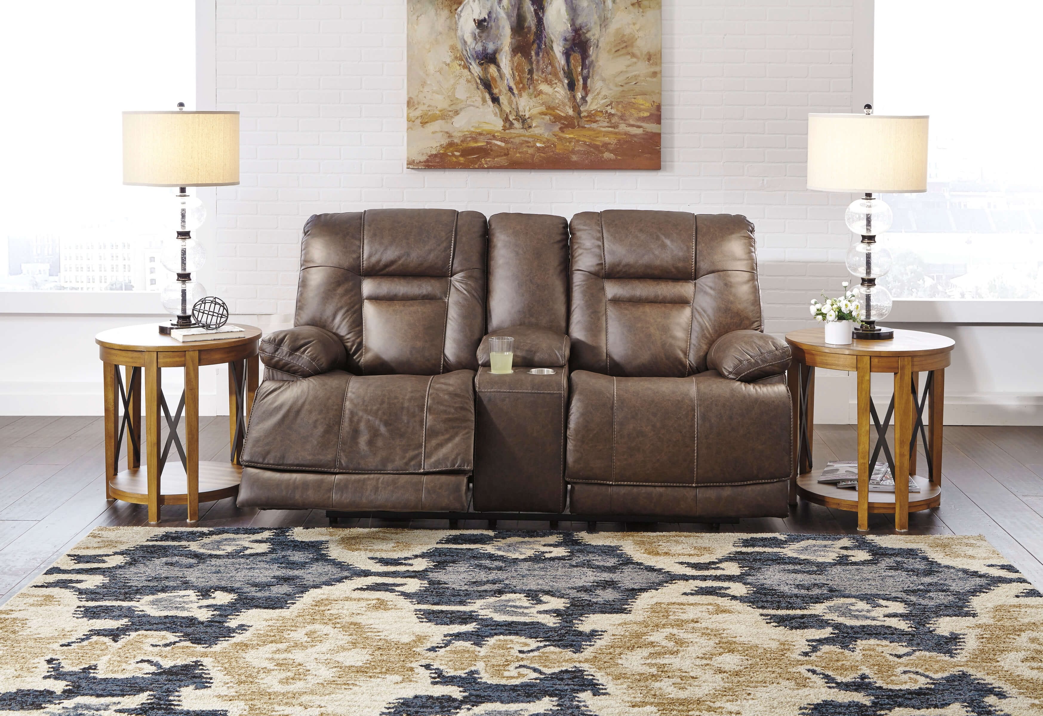 Wurstrow Leather Power Reclining loveseat