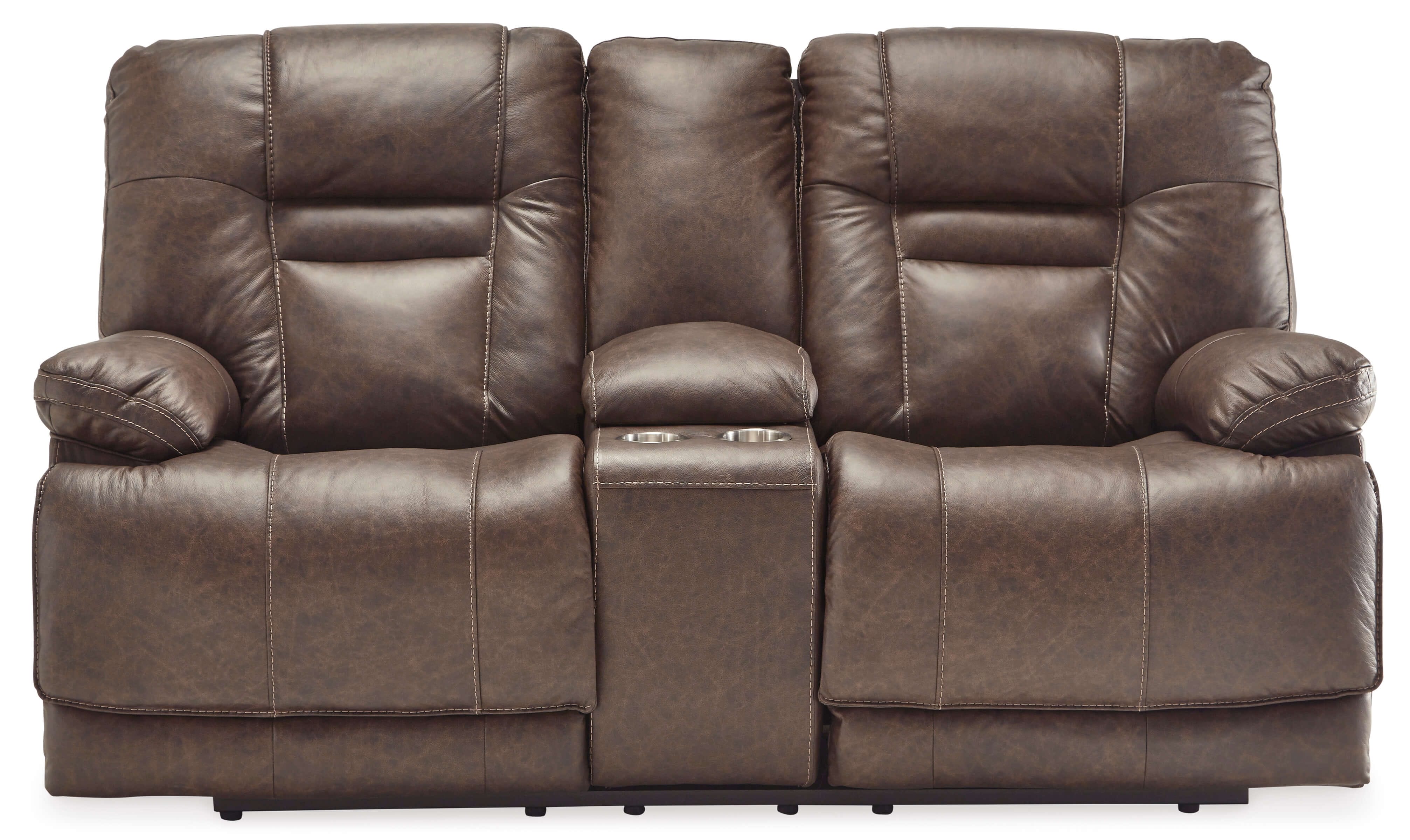 Ashley Wurstrow Umber Leather Loveseat