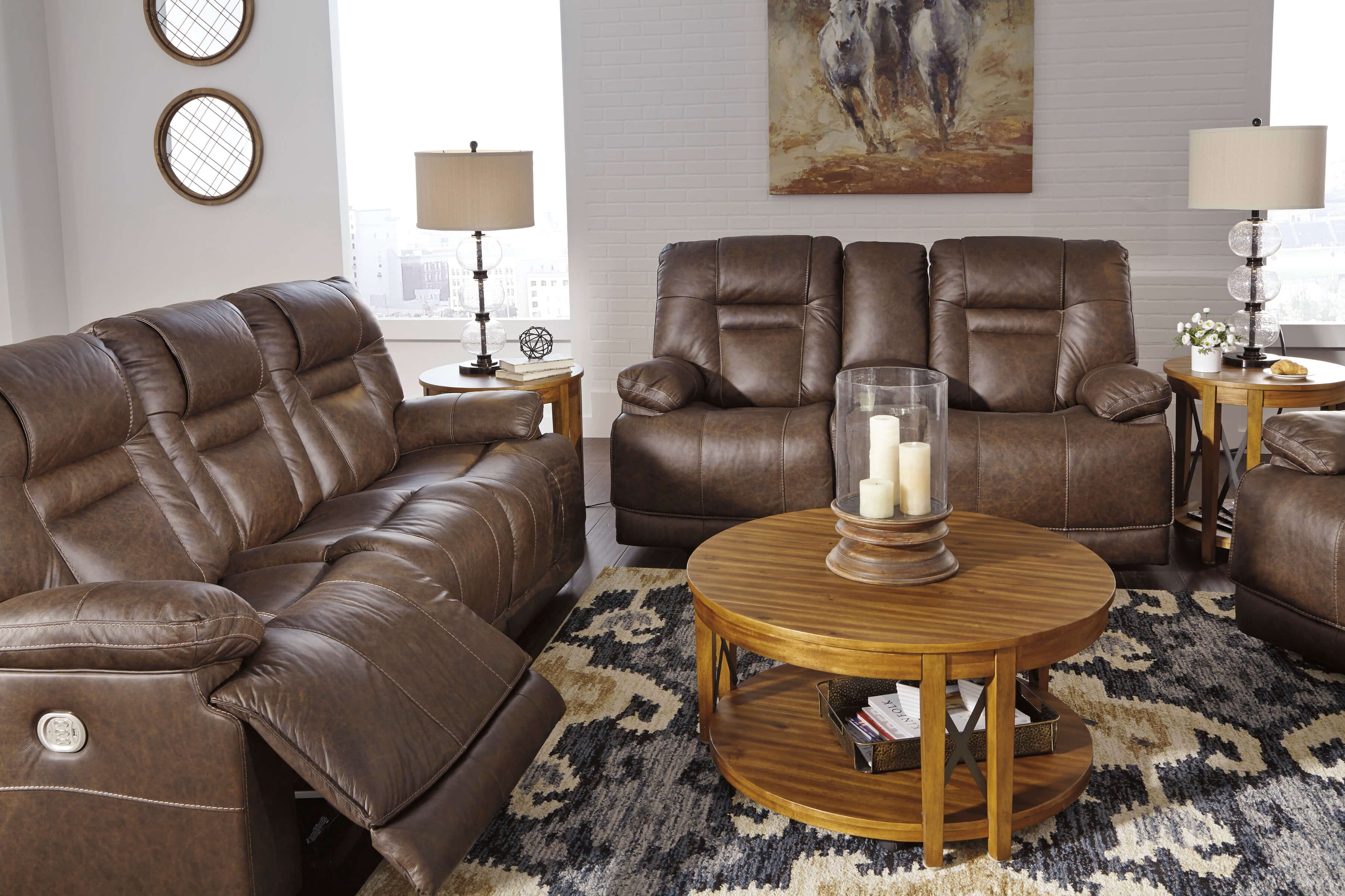 Wurstrow Leather Power Reclining sofa and loveseat