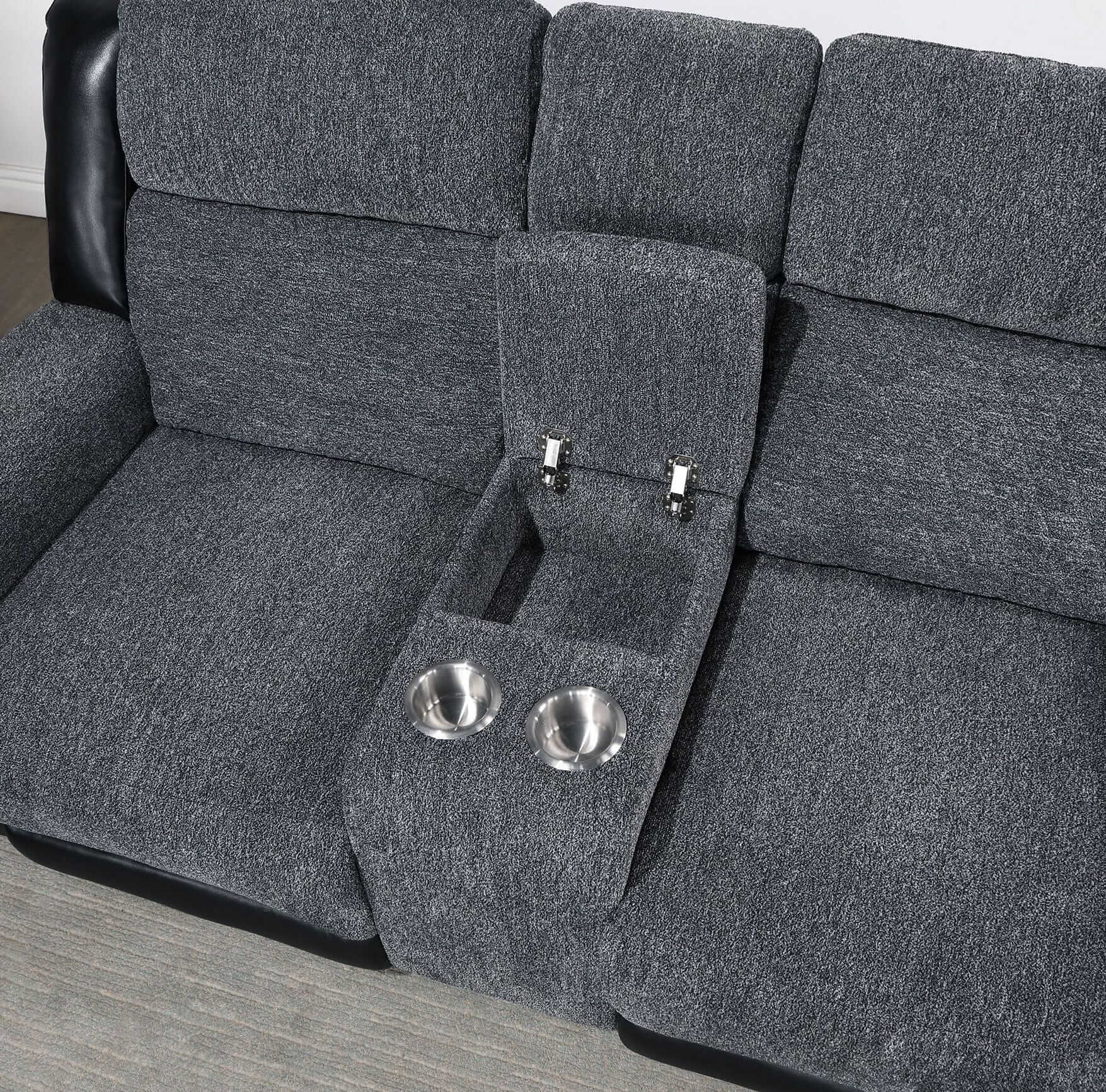 U5914 Fabric/PU Console Reclining Loveseat