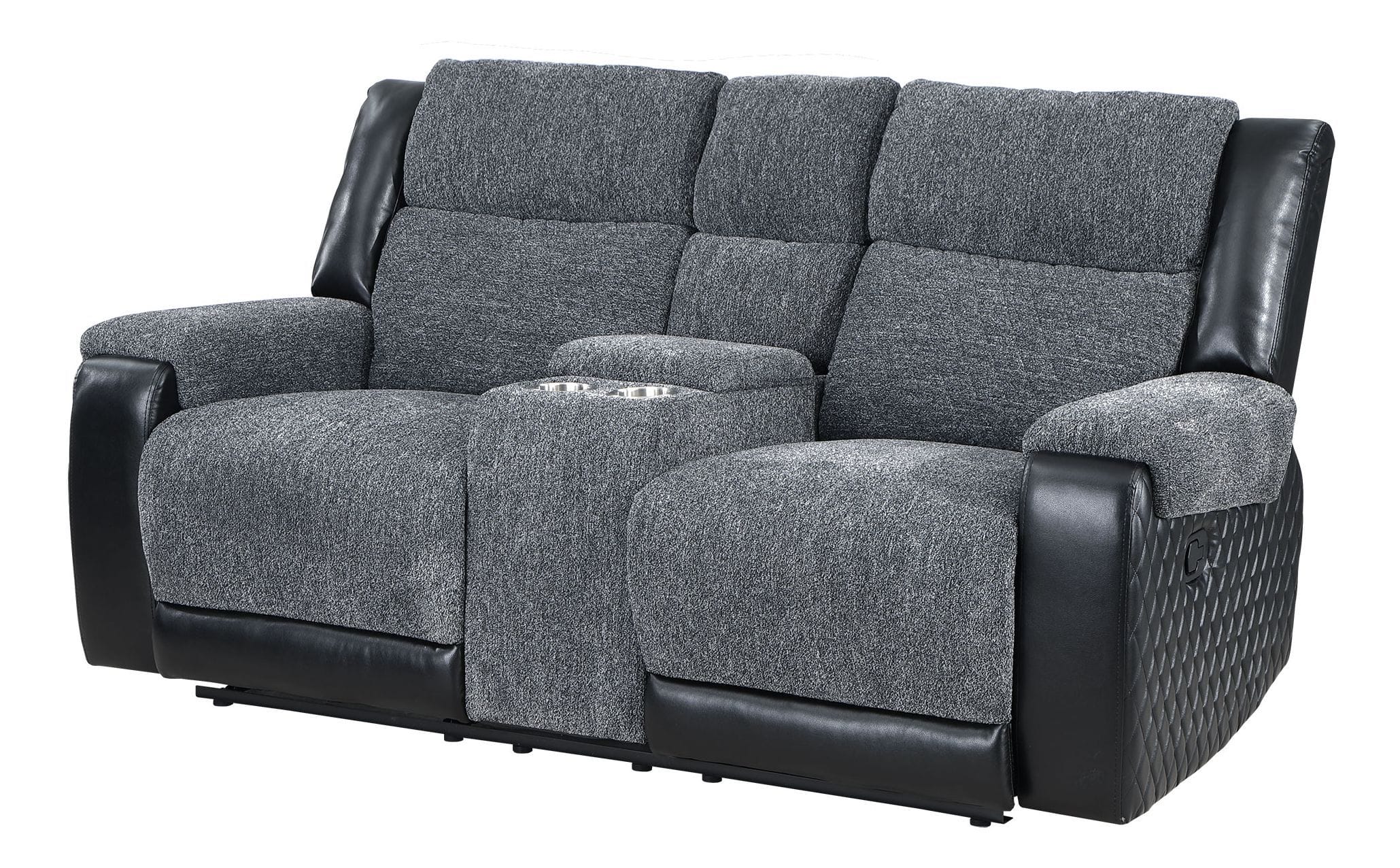U5914 Fabric/PU Console Reclining Loveseat