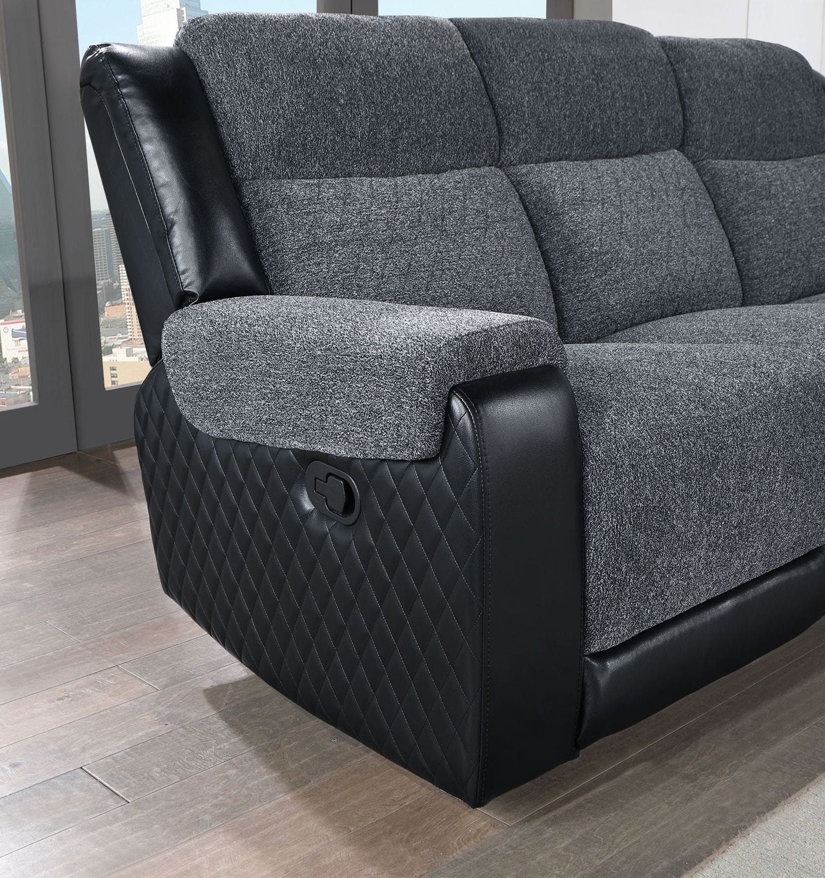 U5914 Fabric/PU Reclining Sofa