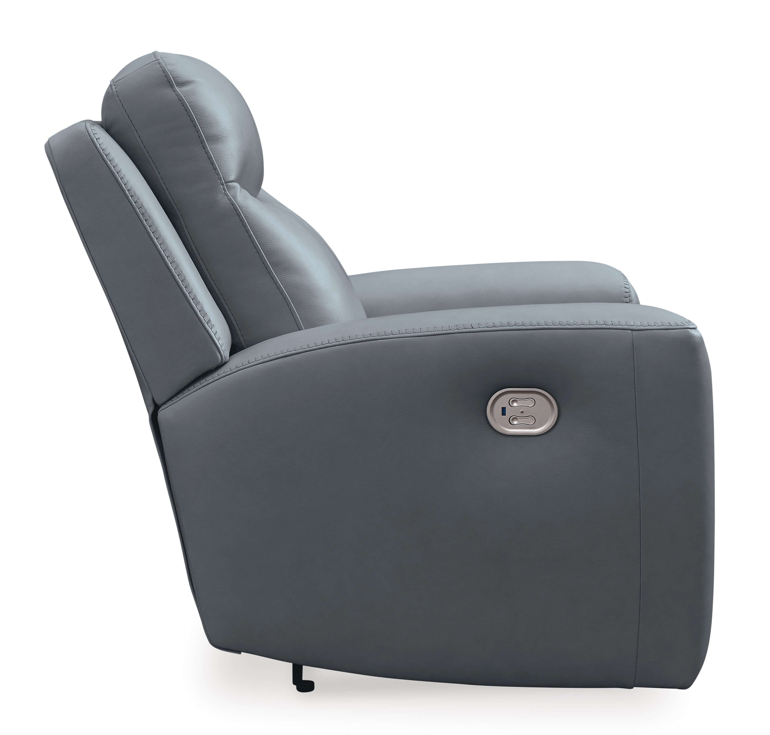 Ashley Mindanao Leather Reclining USB Port Side