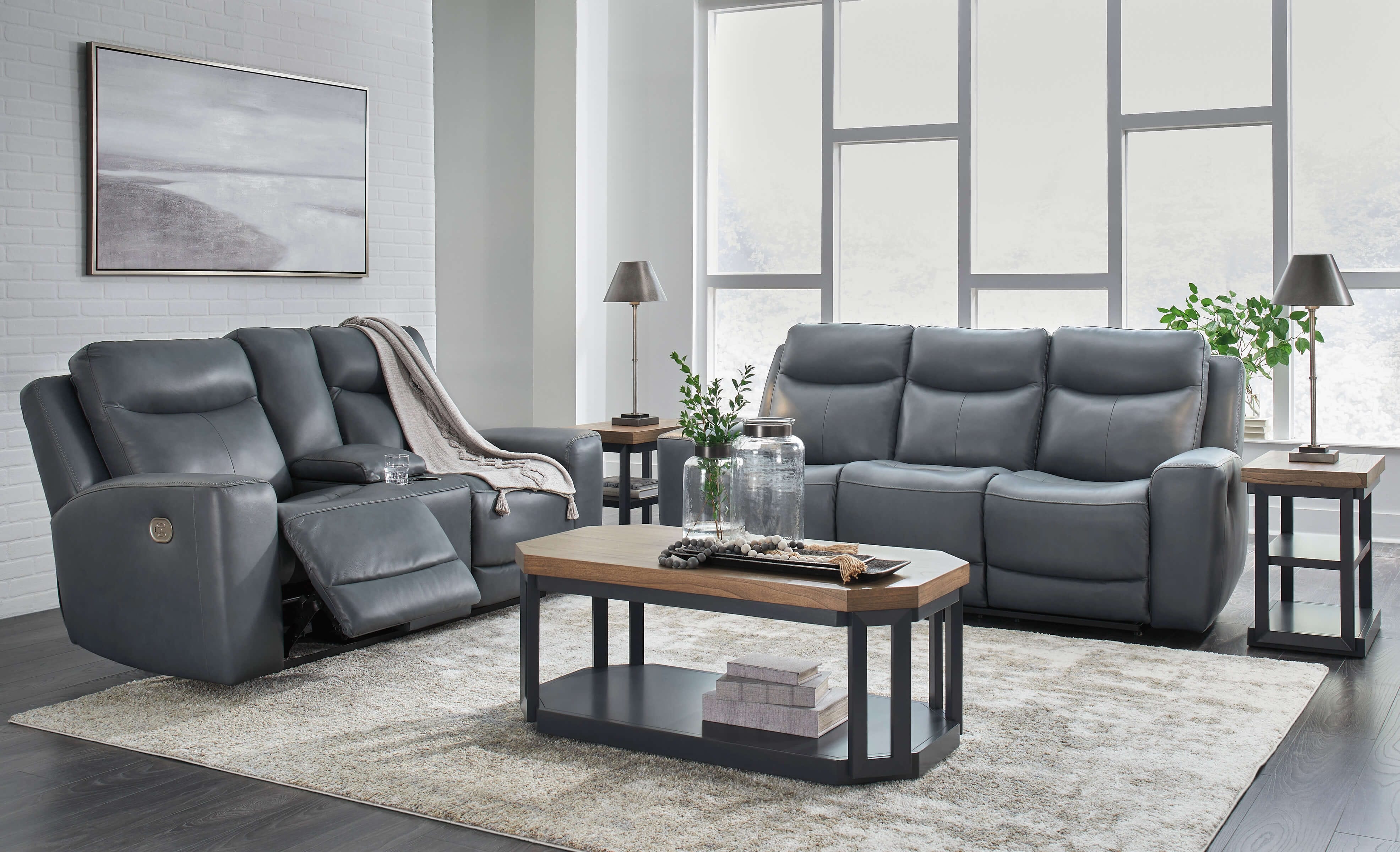 Ashley Mindanao Power Recliner sofa and loveseat
