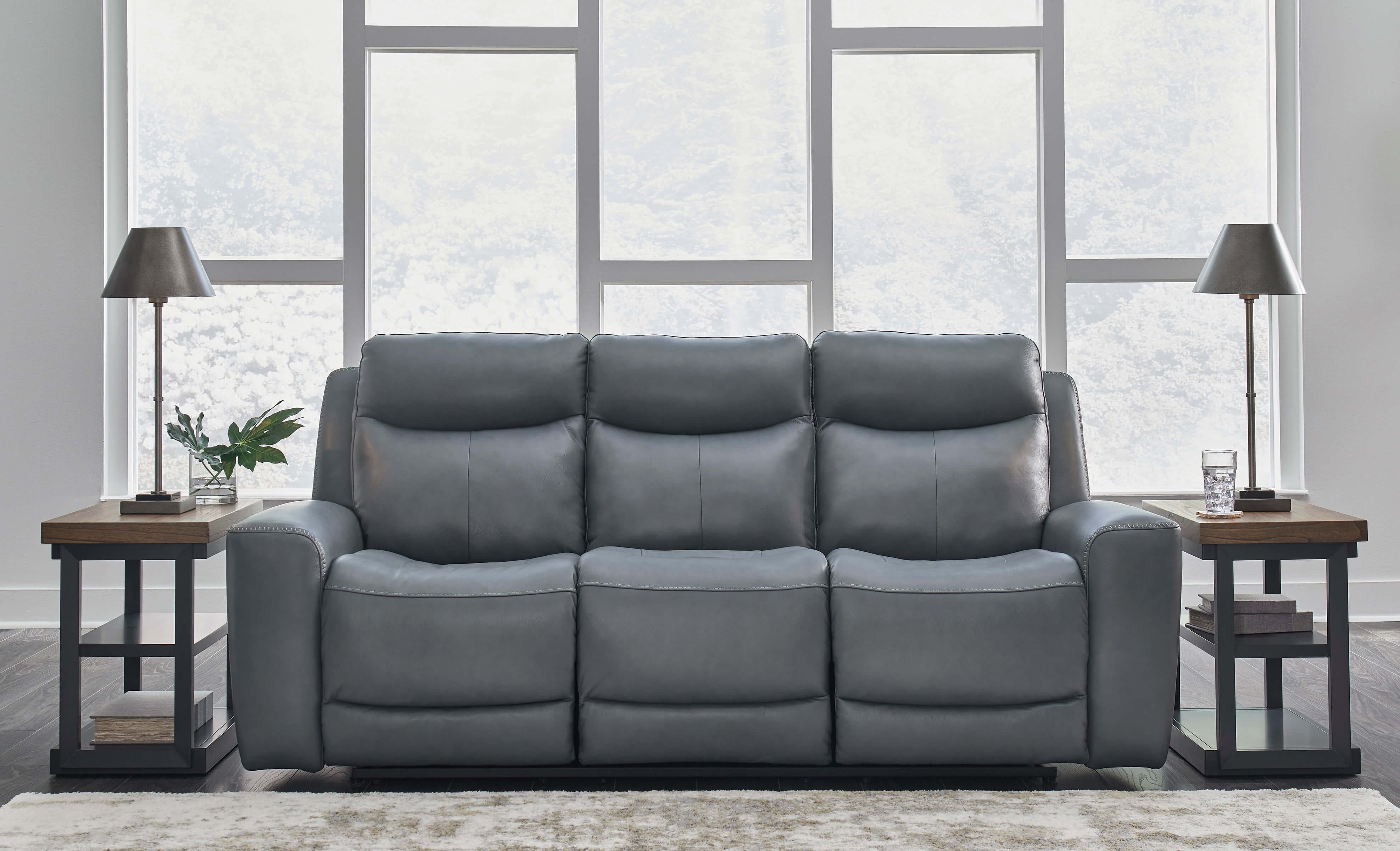 Ashley Mindanao Leather Power Recliner sofa