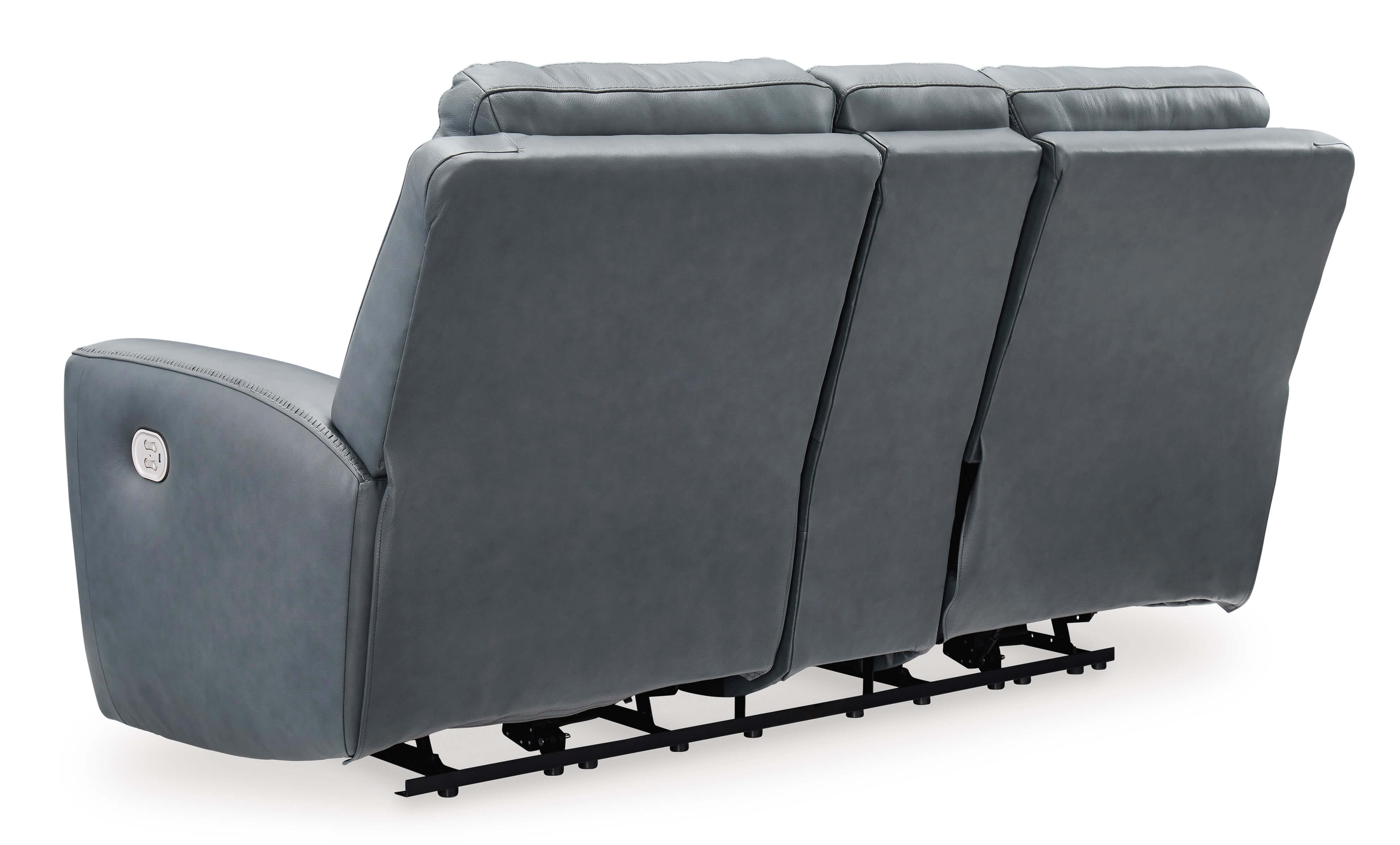 Mindanao Leather Power Reclining Loveseat w/Console