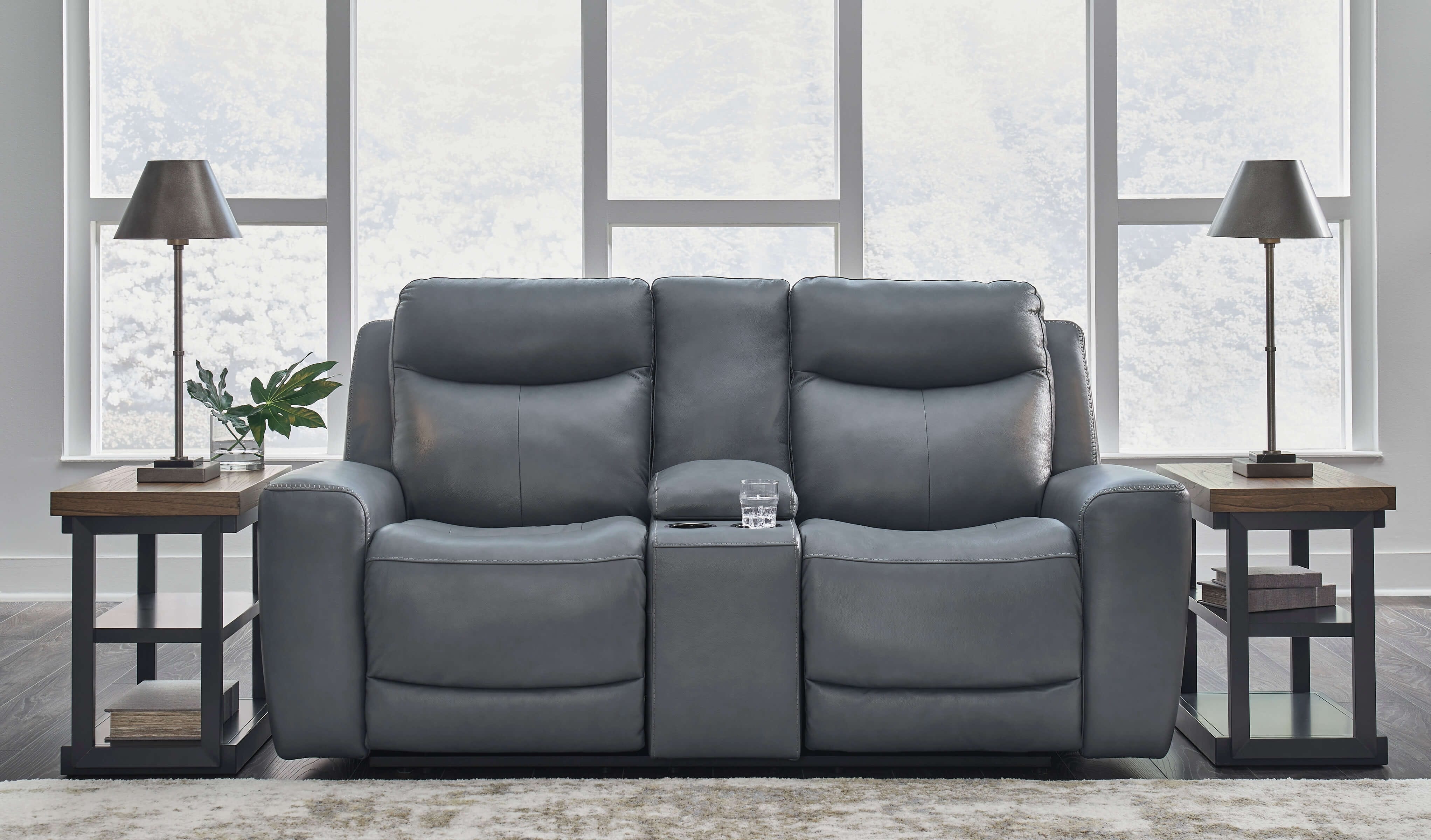 Ashley Mindanao Leather Power Recliner loveseat