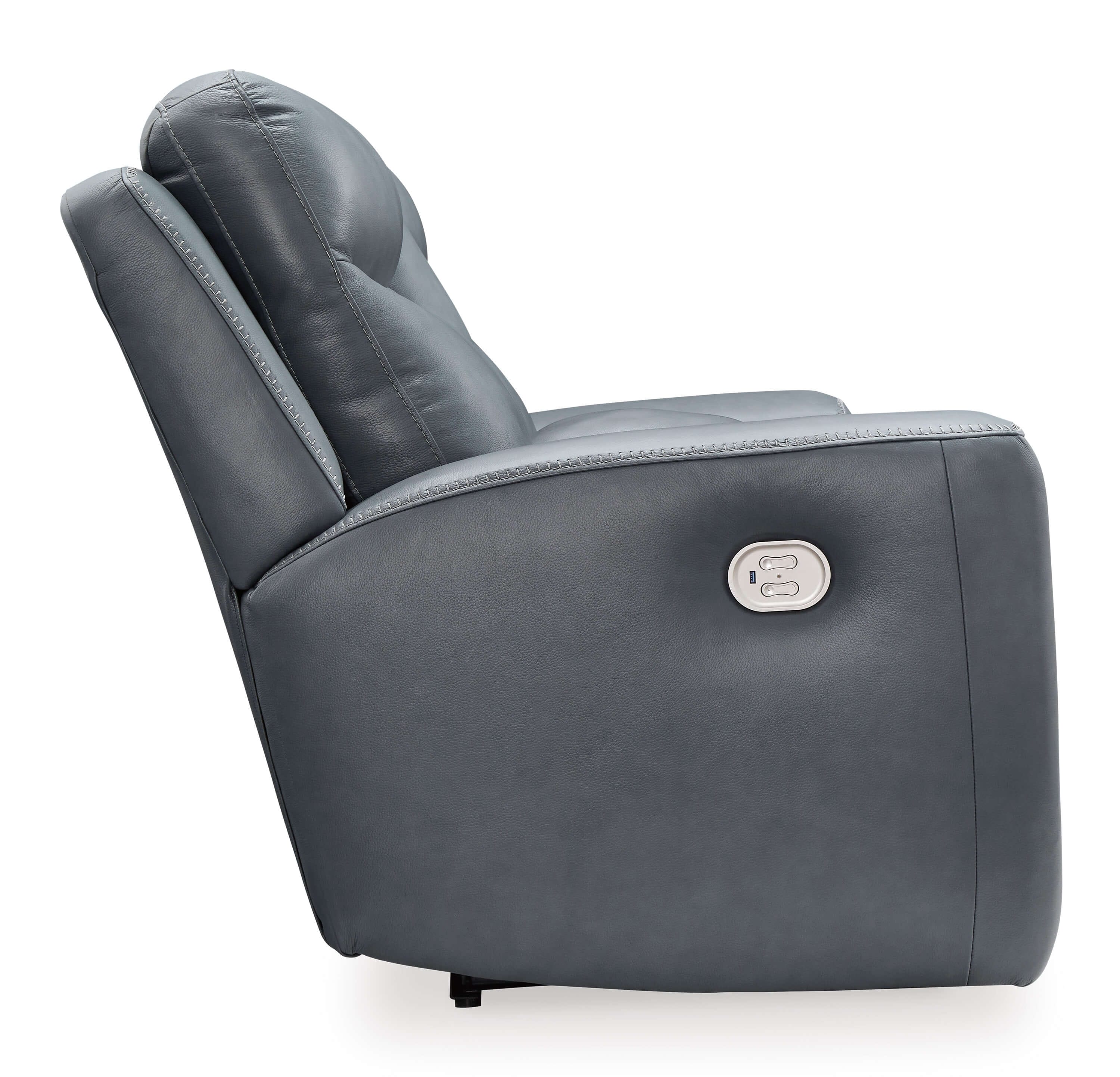 Mindanao Leather Power Reclining Loveseat w/Console