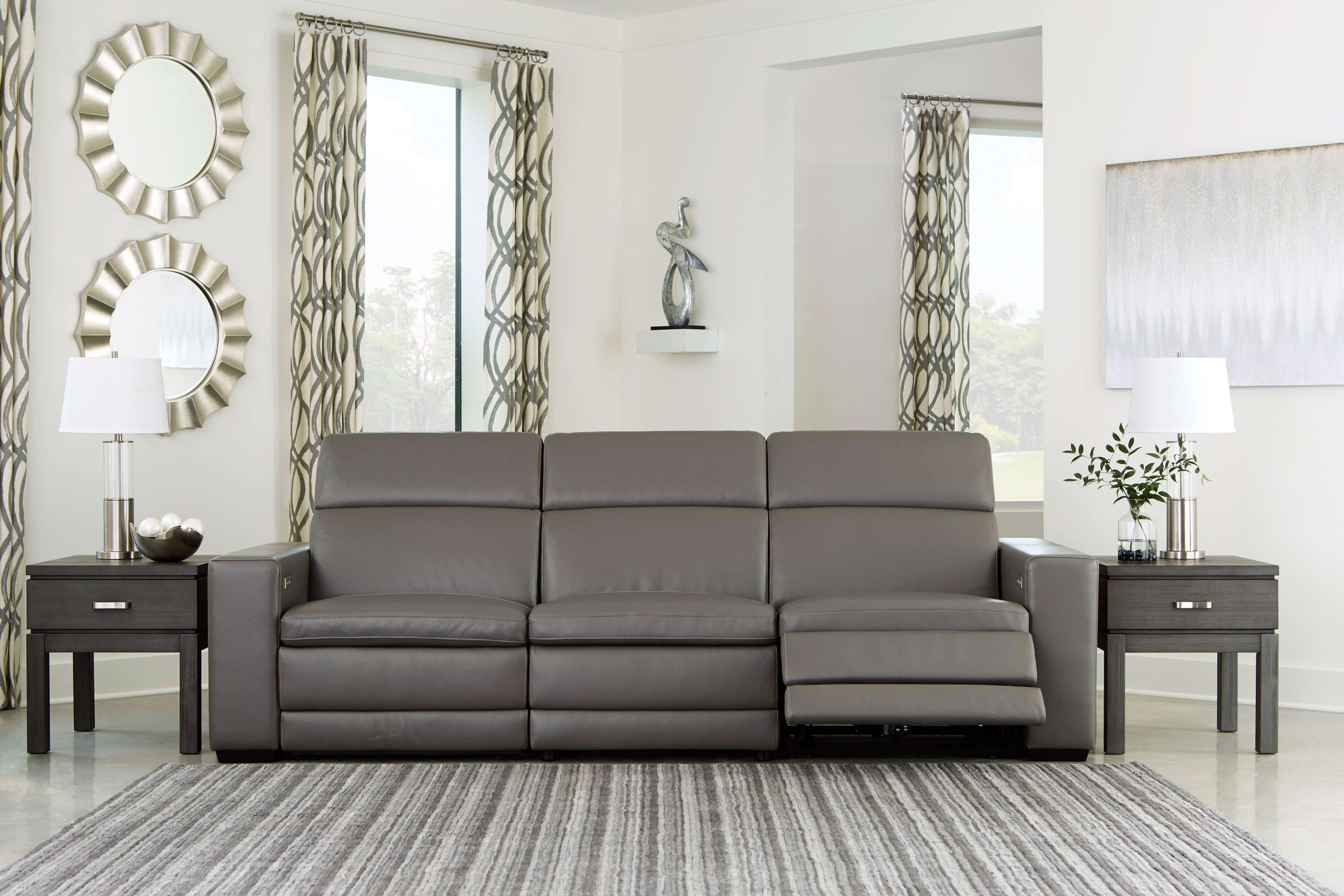 Ashley Texline 4-Piece Leather Power Reclining Sofa