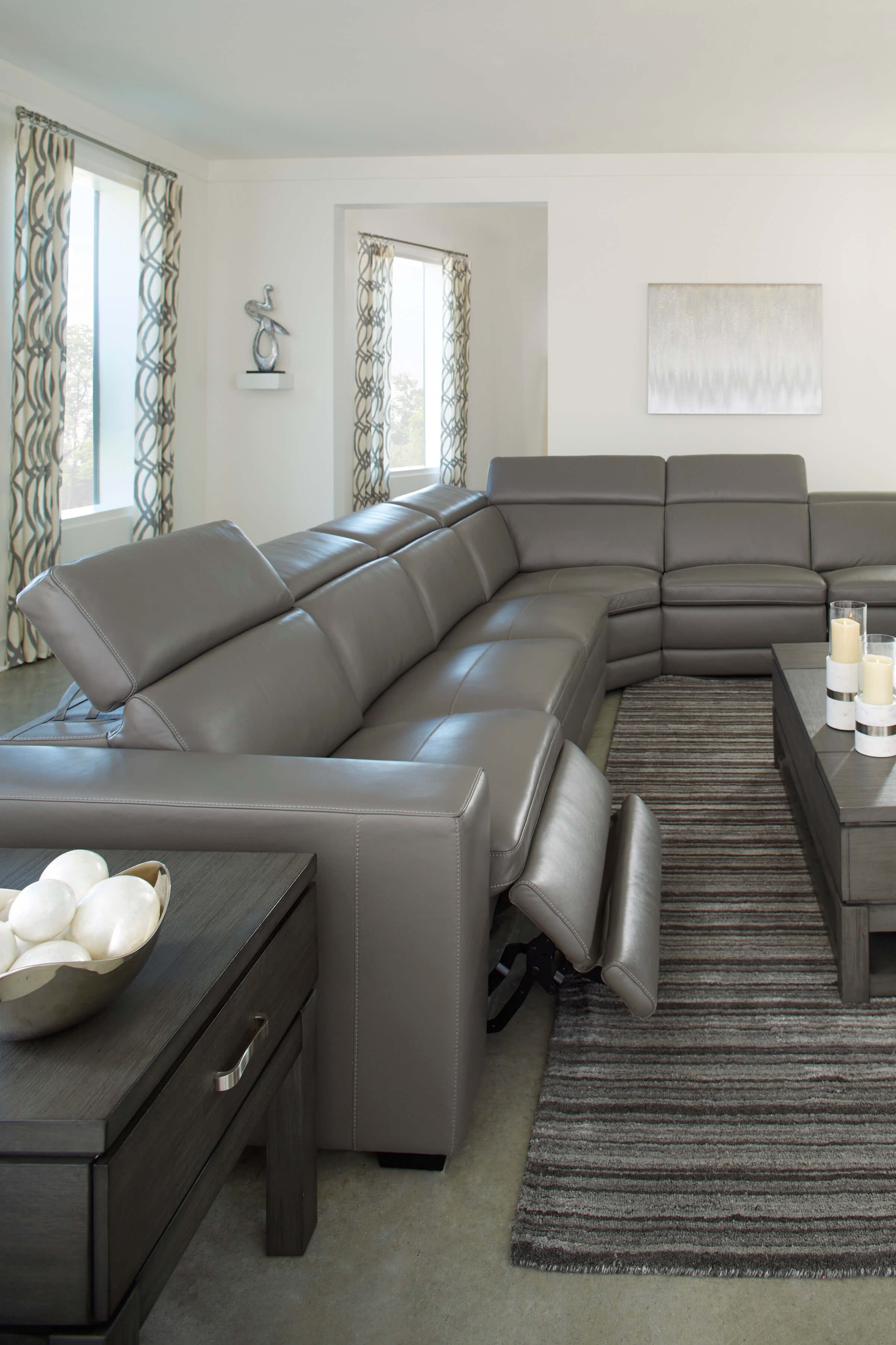 Texline 7-Piece Leather Power Reclining Sectional Sofa
