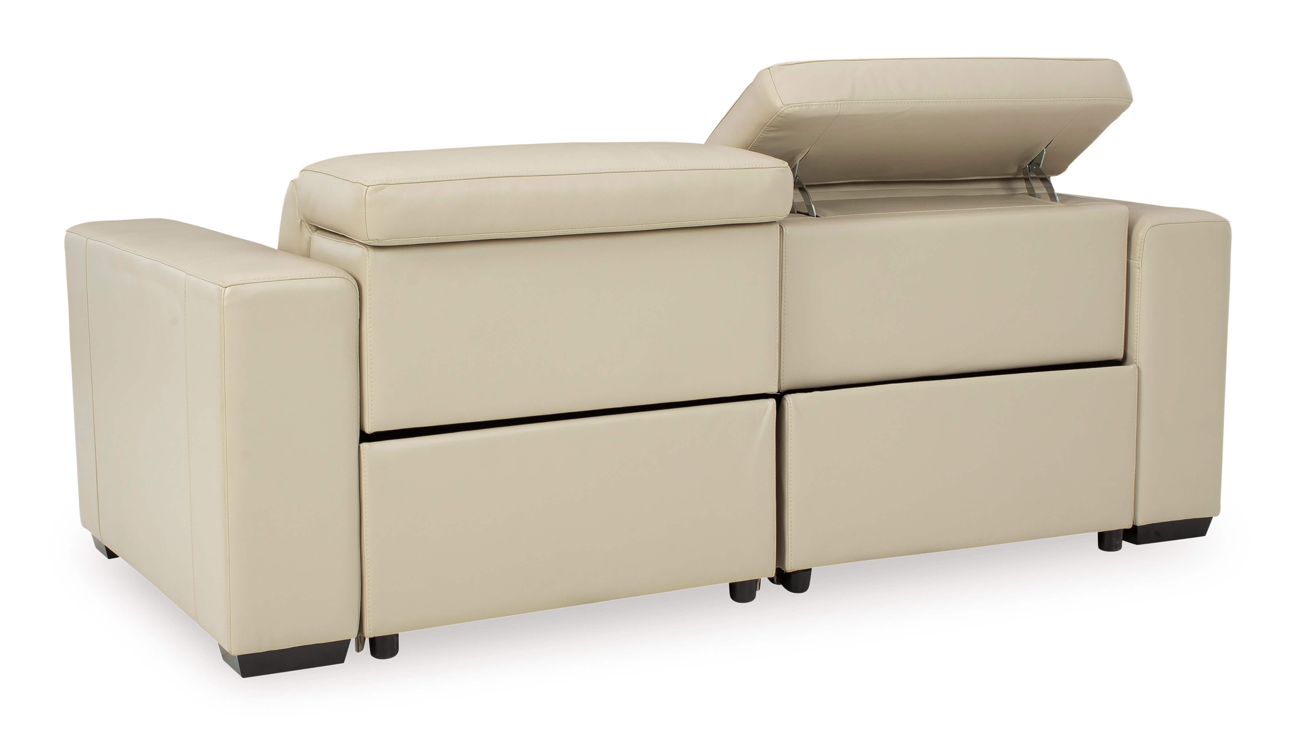 Ashley Texline Sand Leather Loveseat Back
