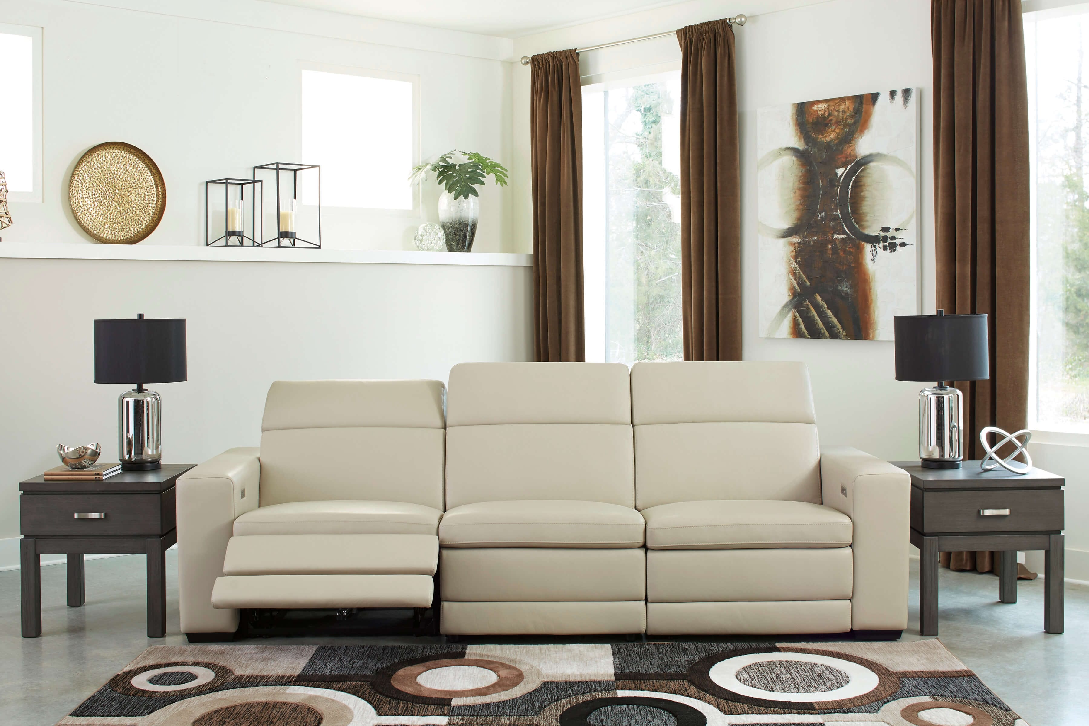 Ashley Texline 4-Piece Leather Power Reclining Sofa