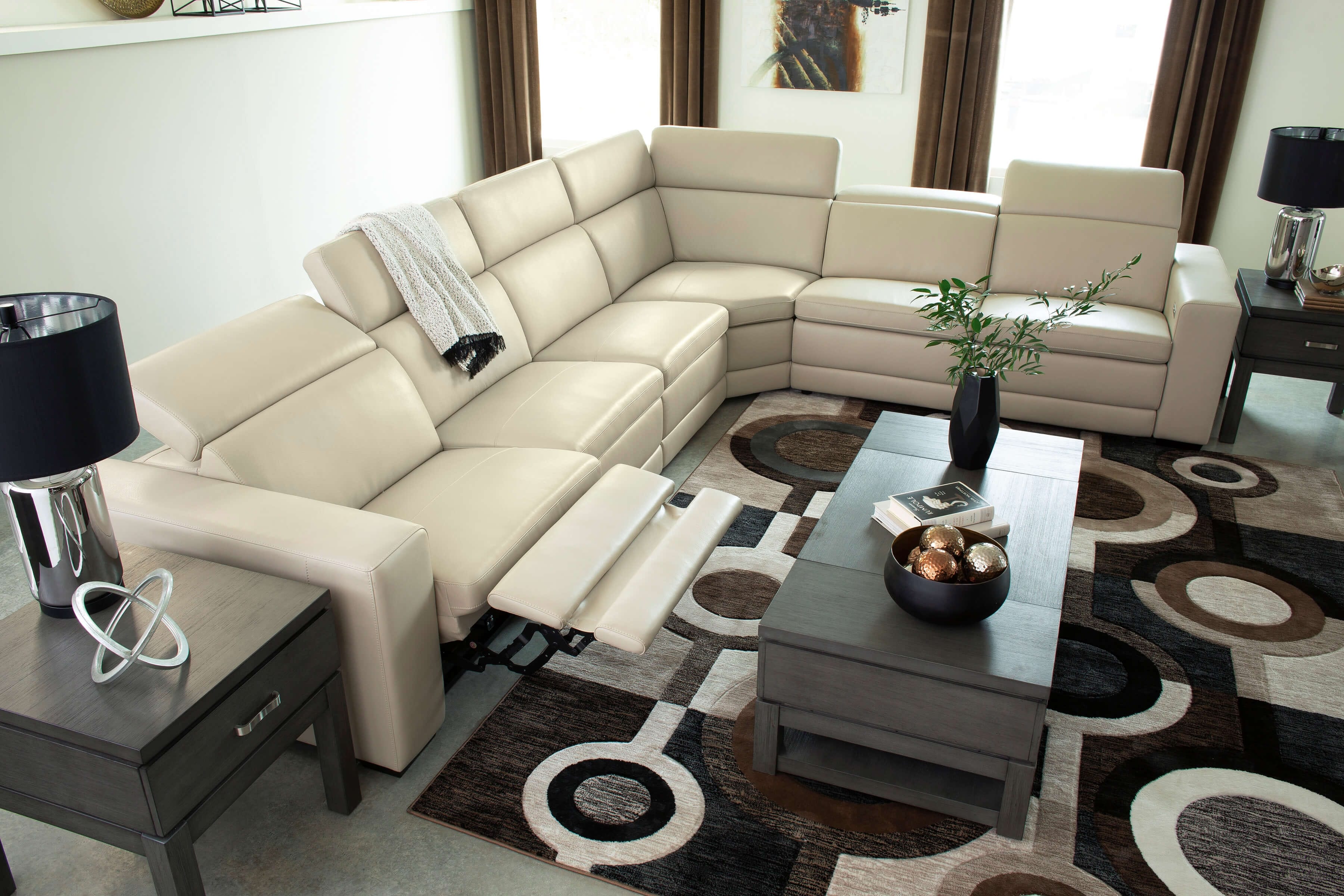 Texline 6-Piece Leather Power Reclining Sectional Sofa