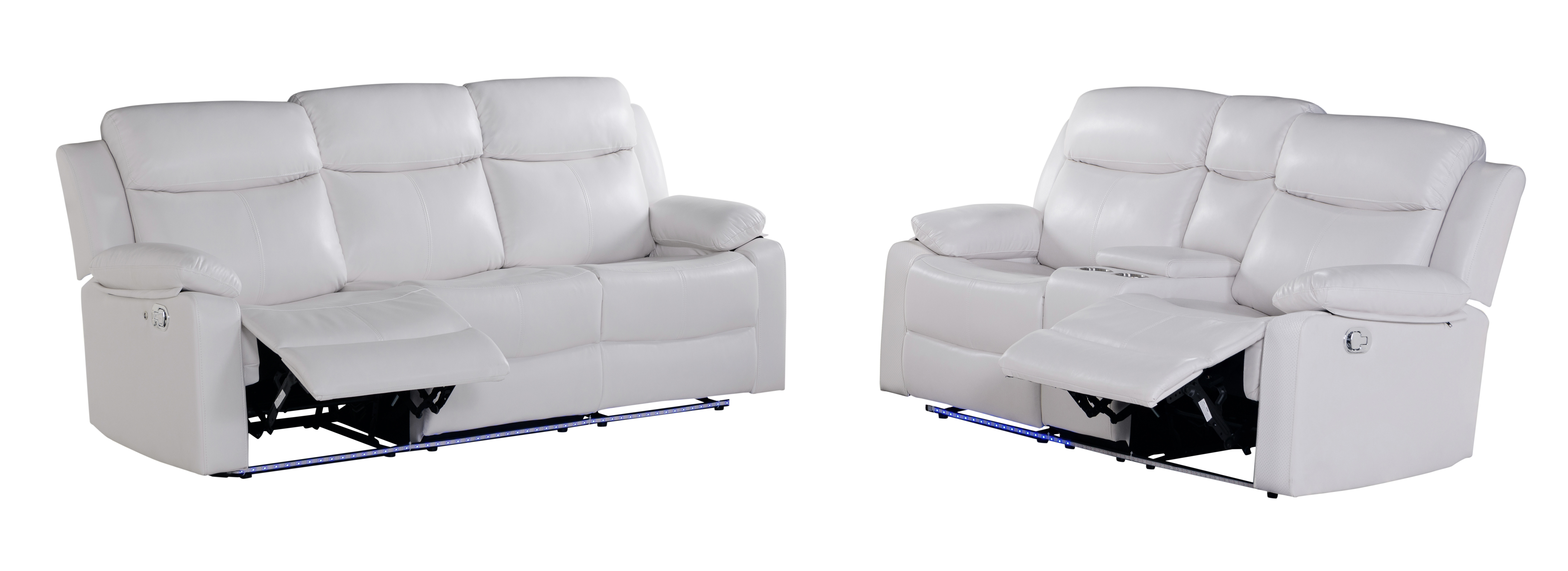 U6026 PU Reclining Sofa with LED Light & Speaker