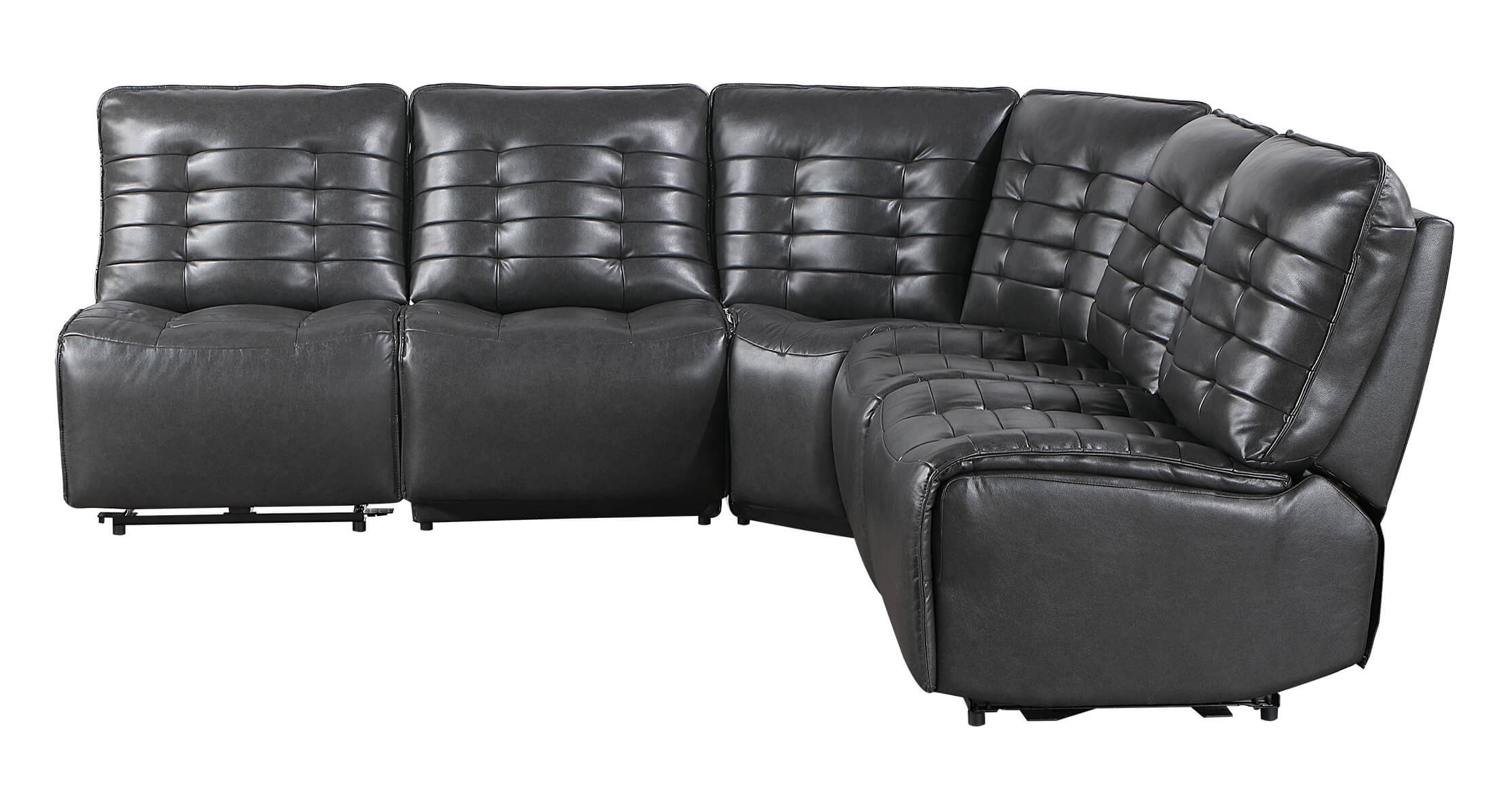 U6066 Polyester L-Shaped Sectional Reclining Modular Sofa