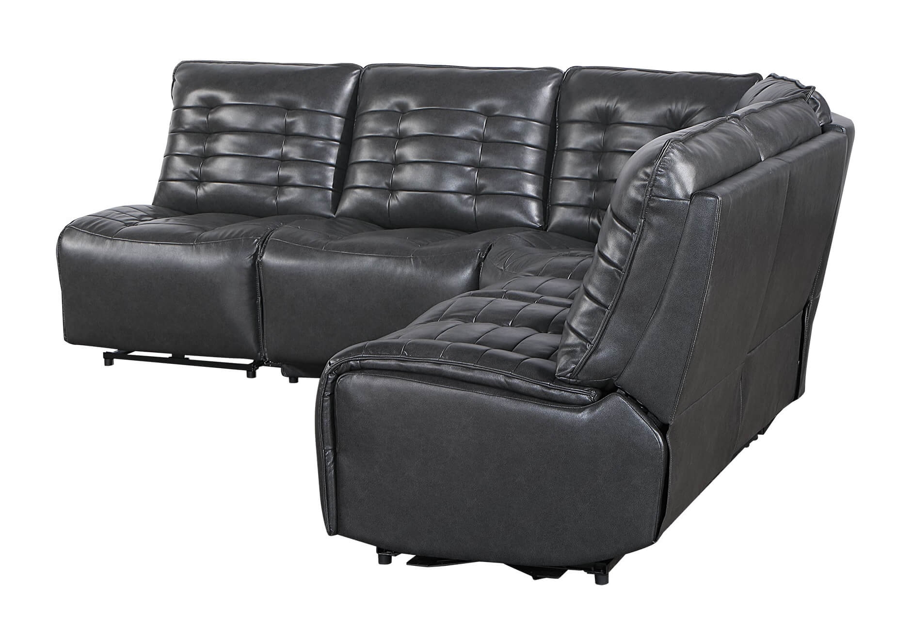 U6066 Polyester L-Shaped Sectional Reclining Modular Sofa