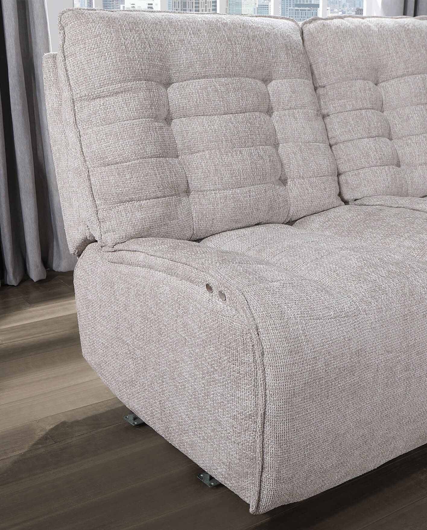 U6066 Polyester L-Shaped Sectional Reclining Modular Sofa