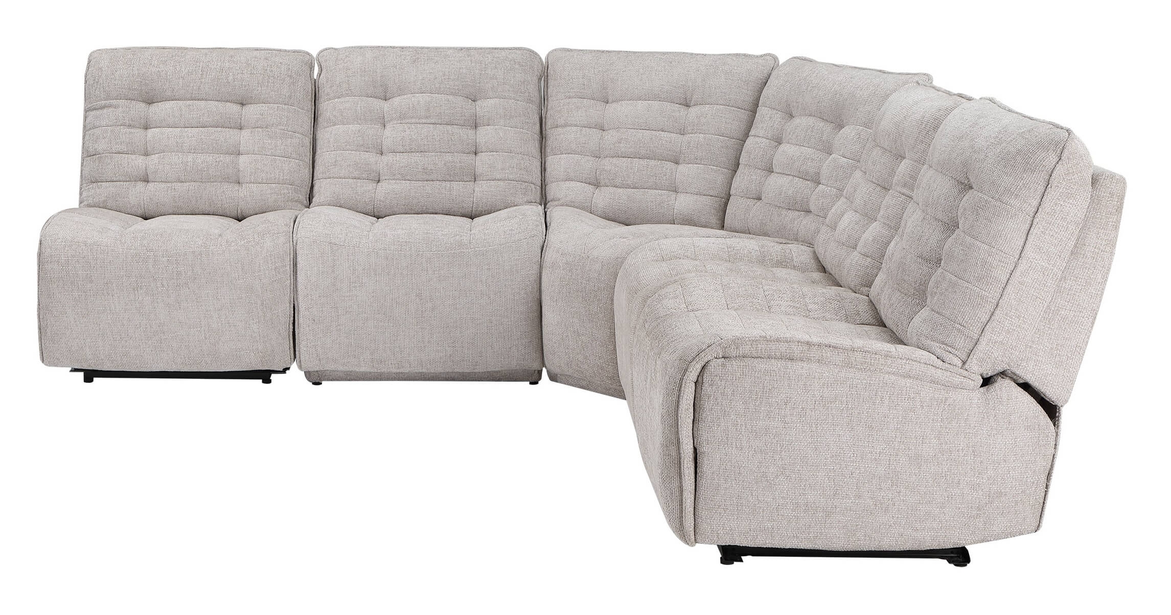 U6066 Polyester L-Shaped Sectional Reclining Modular Sofa