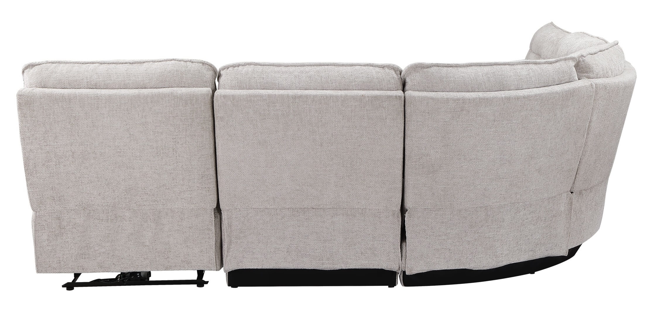 U6066 Polyester L-Shaped Sectional Reclining Modular Sofa