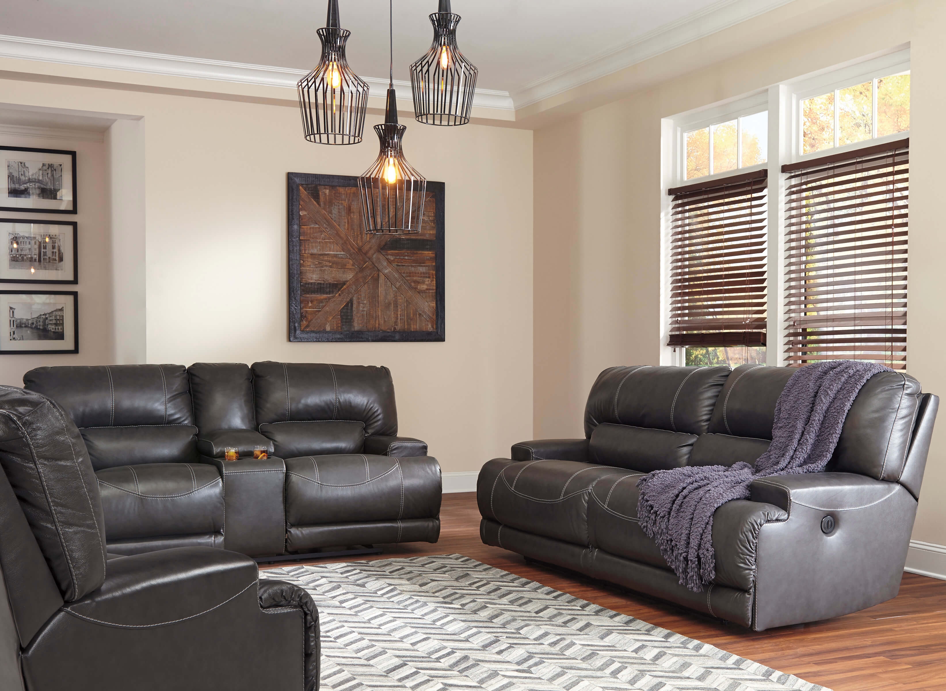 McCaskill Leather Power Reclining Living Room Set