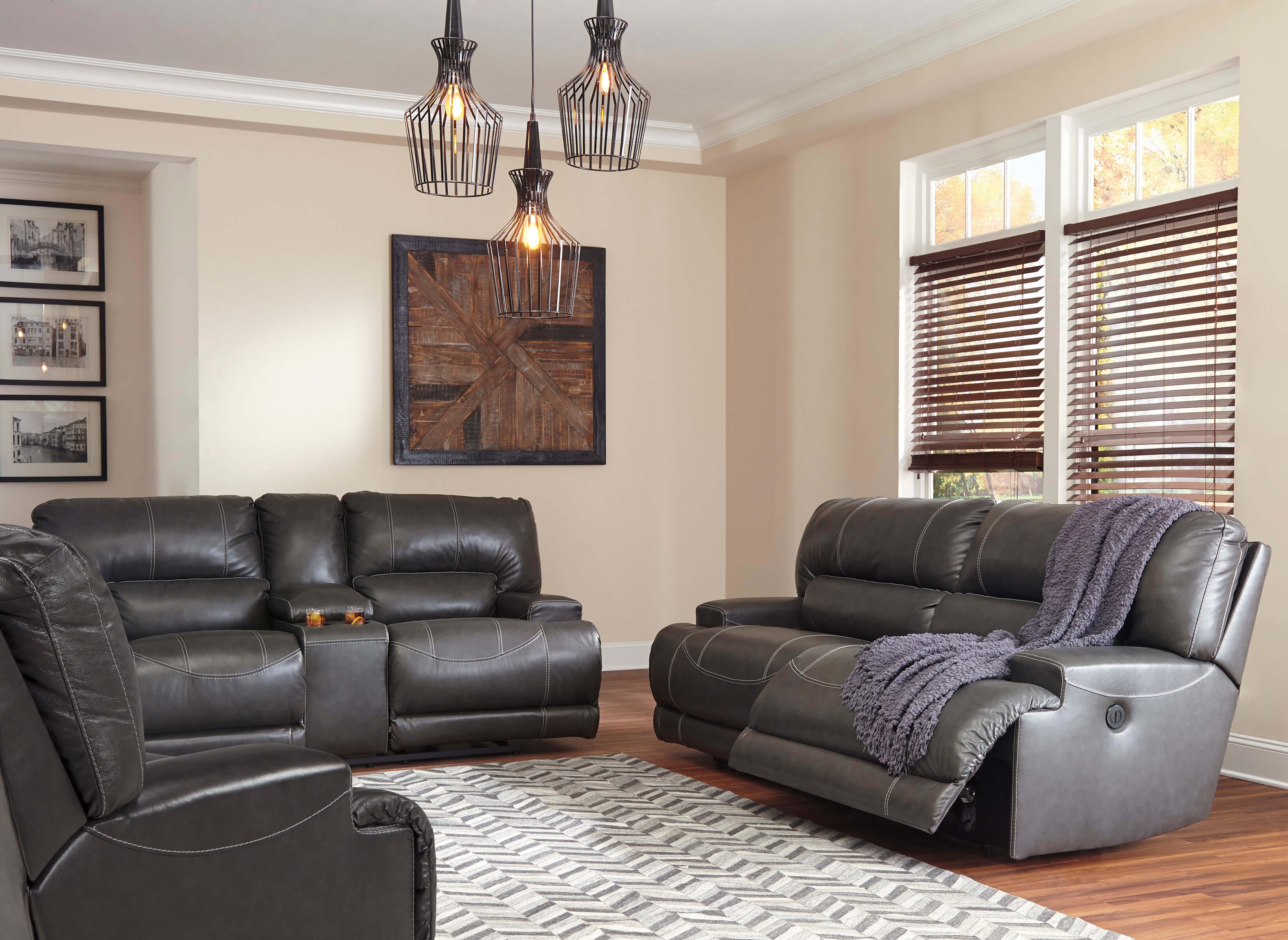 McCaskill Leather Power Reclining Living Room Set