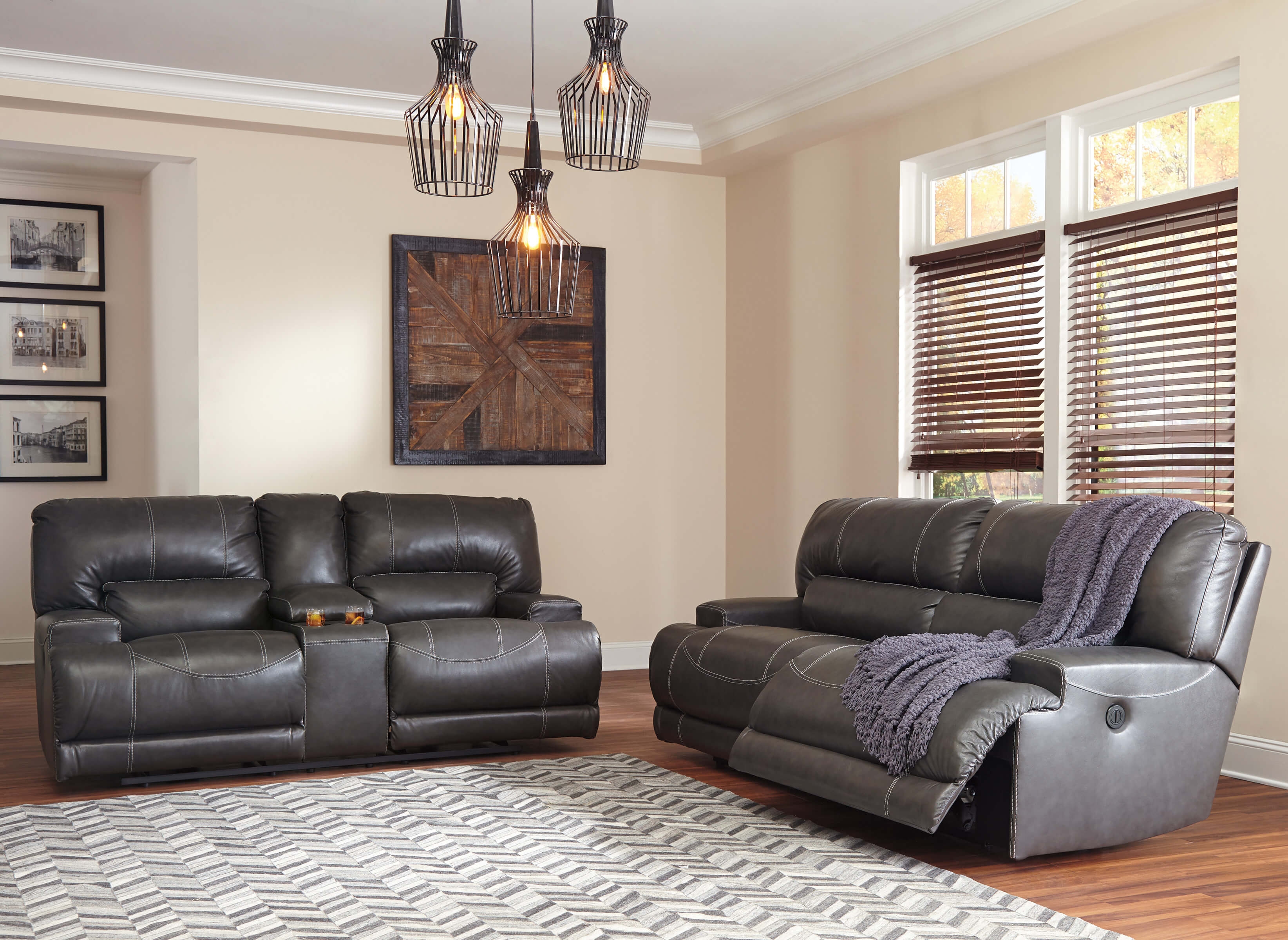McCaskill Leather Power Reclining Living Room Set
