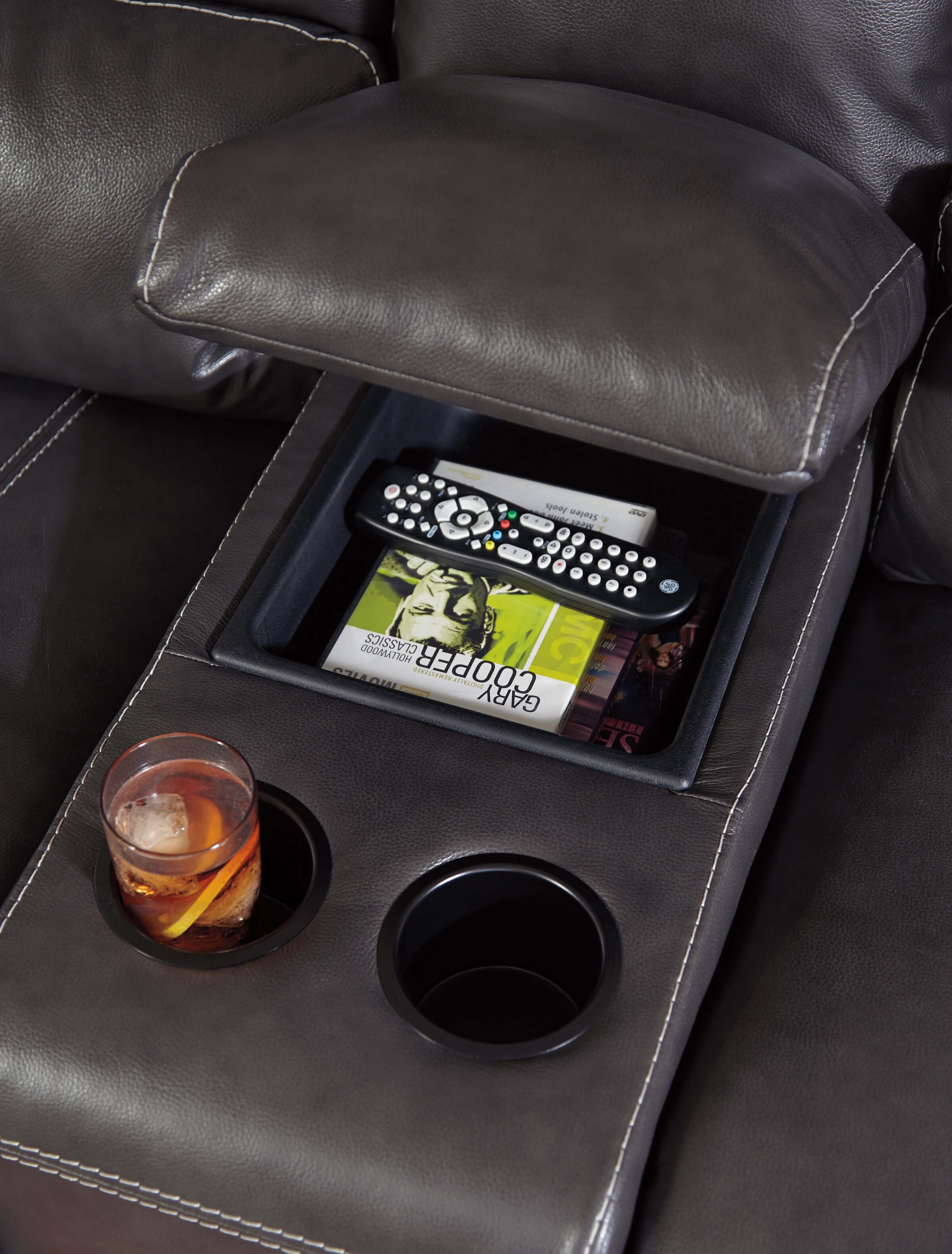 McCaskill Leather Power Reclining Loveseat w/Console