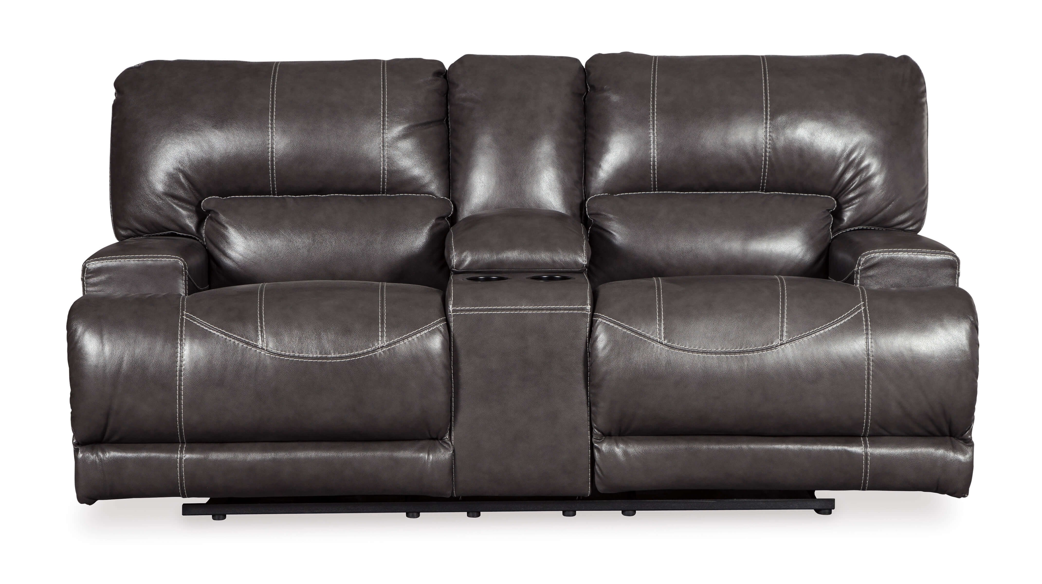 McCaskill Leather Power Reclining Loveseat w/Console
