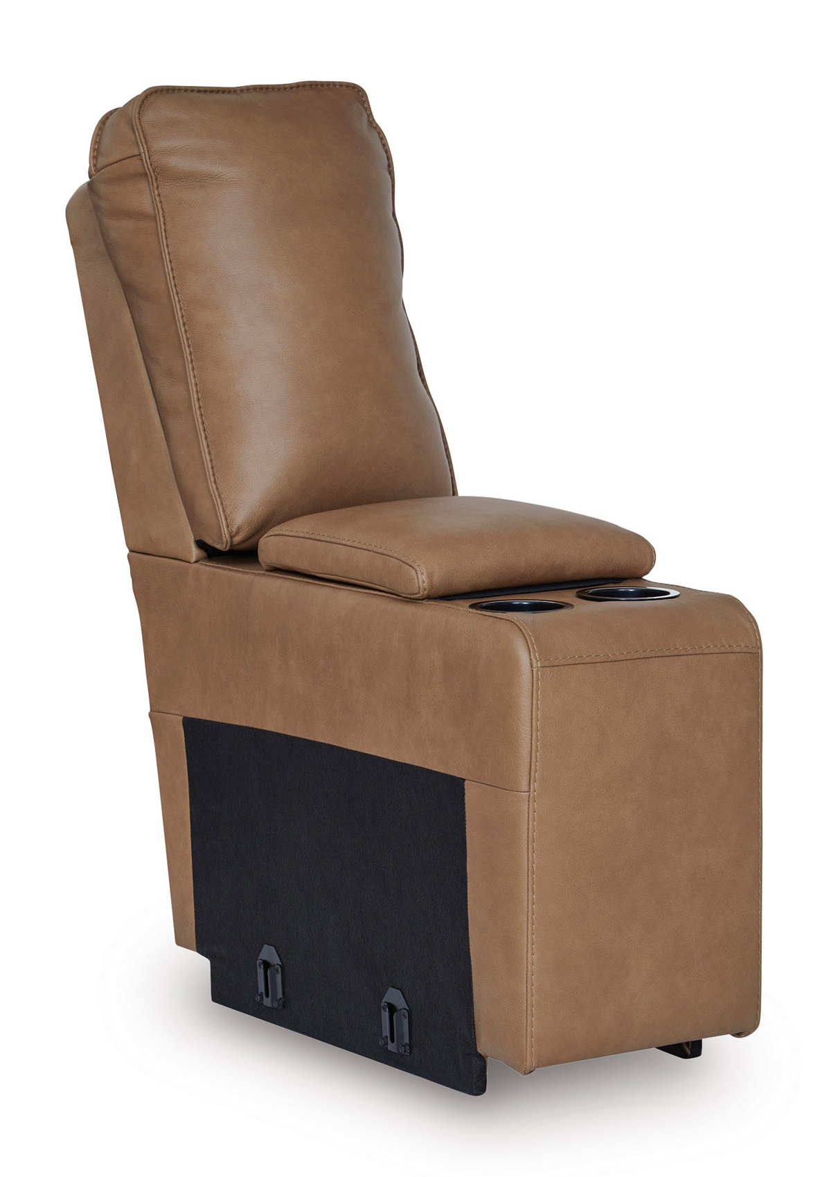 DeepWakes L-Shaped Leather/PVC 6-Piece Reclining Sectional with Storage Console
