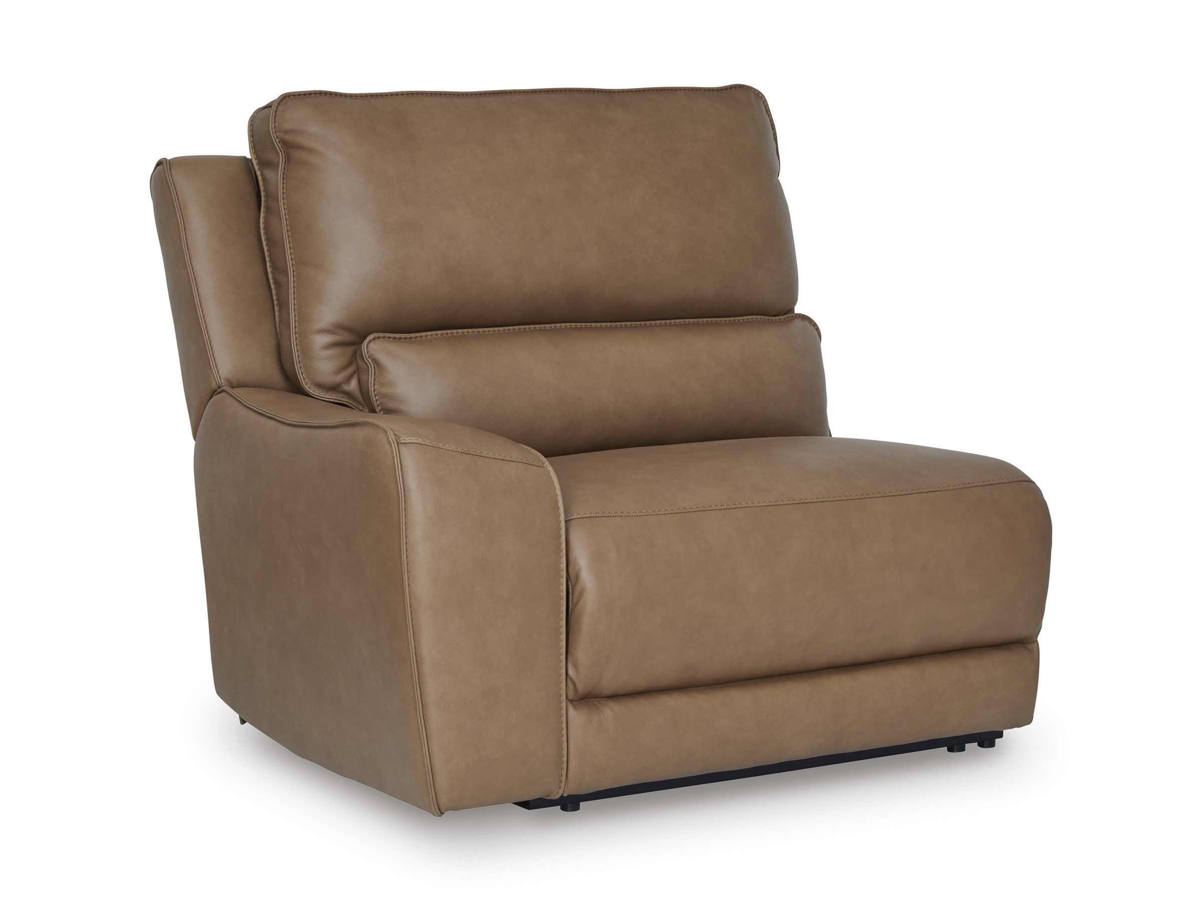 DeepWakes L-Shaped Leather/PVC 6-Piece Reclining Sectional with Storage Console