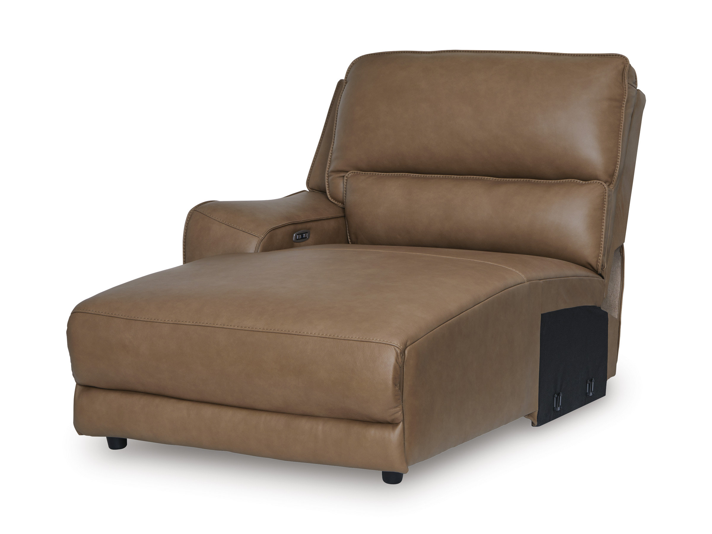 DeepWakes L-Shaped Leather/PVC 6-Piece Power Reclining Sectional with Chaise