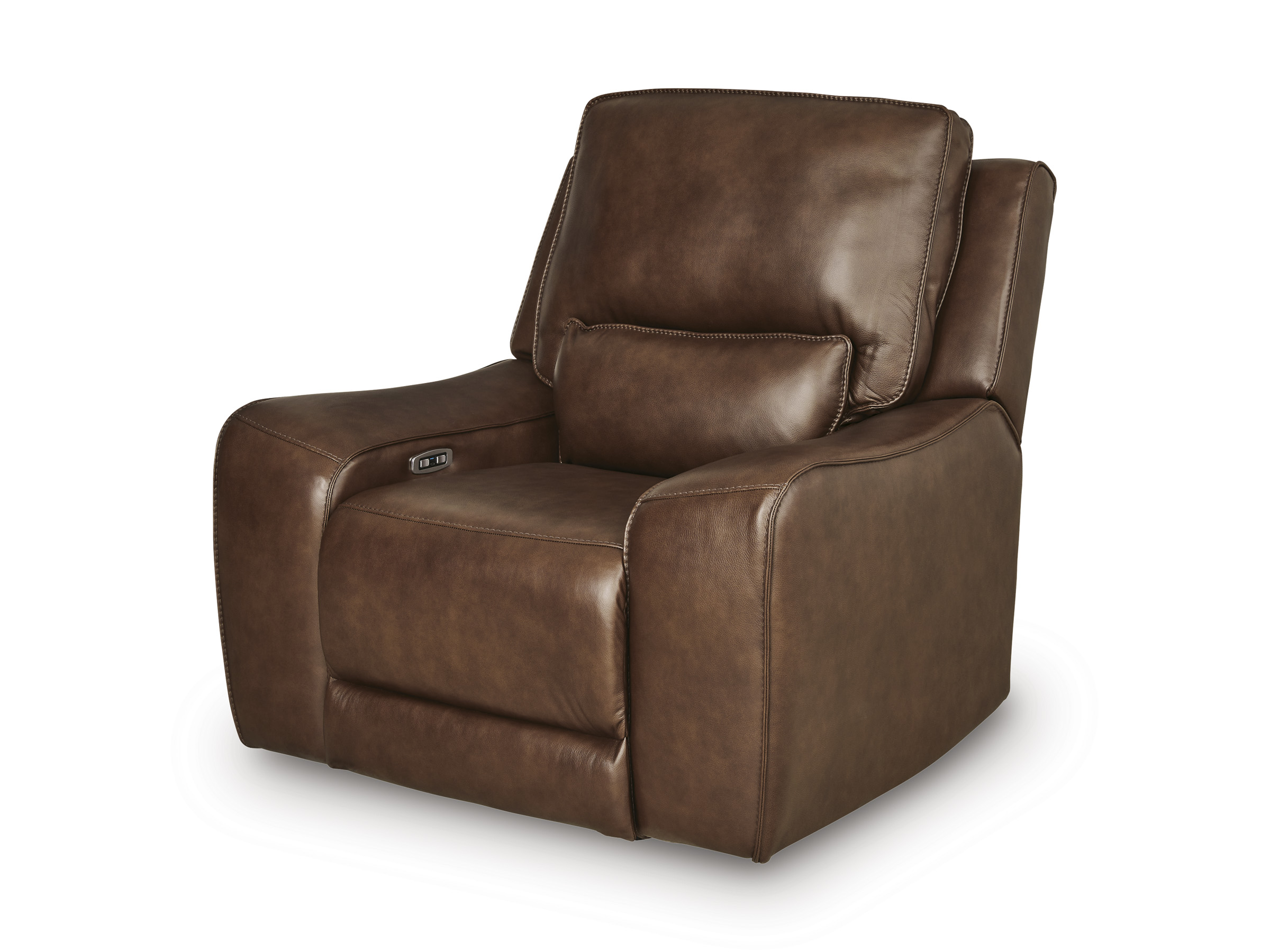 DeepWakes Leather Power Recliner with Adjustable Headrest