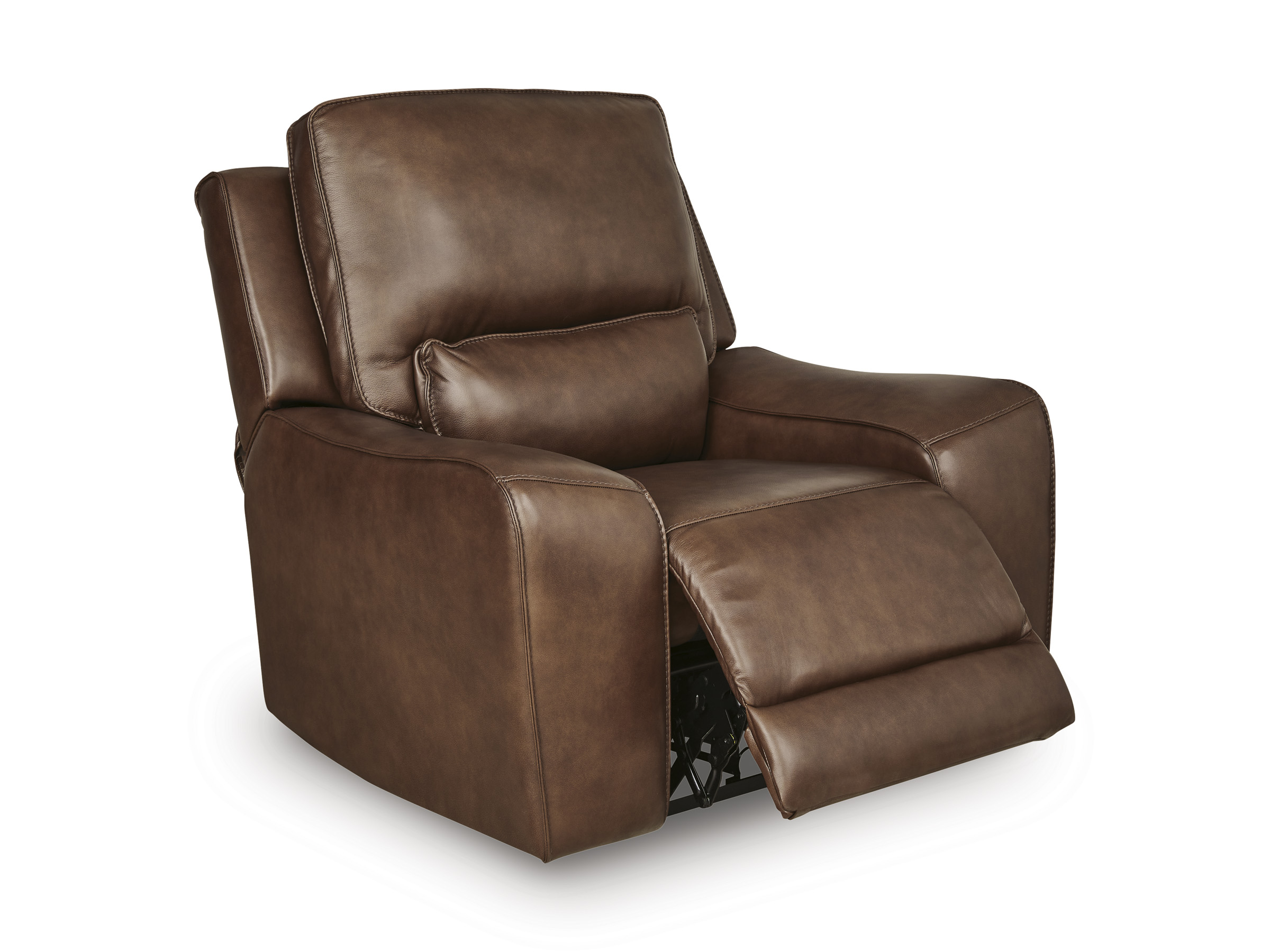 DeepWakes Leather Power Recliner with Adjustable Headrest