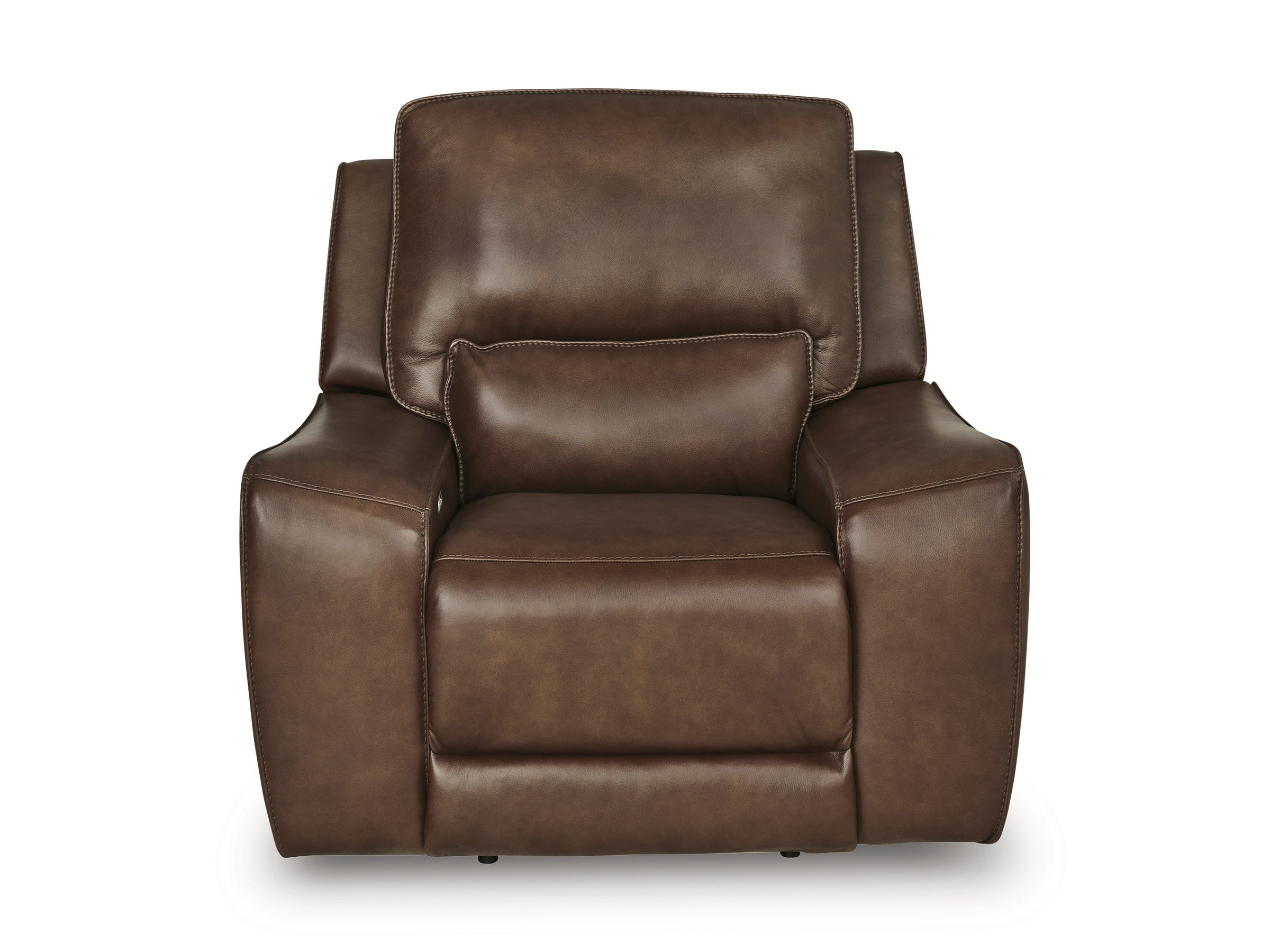 DeepWakes Leather Power Recliner with Adjustable Headrest