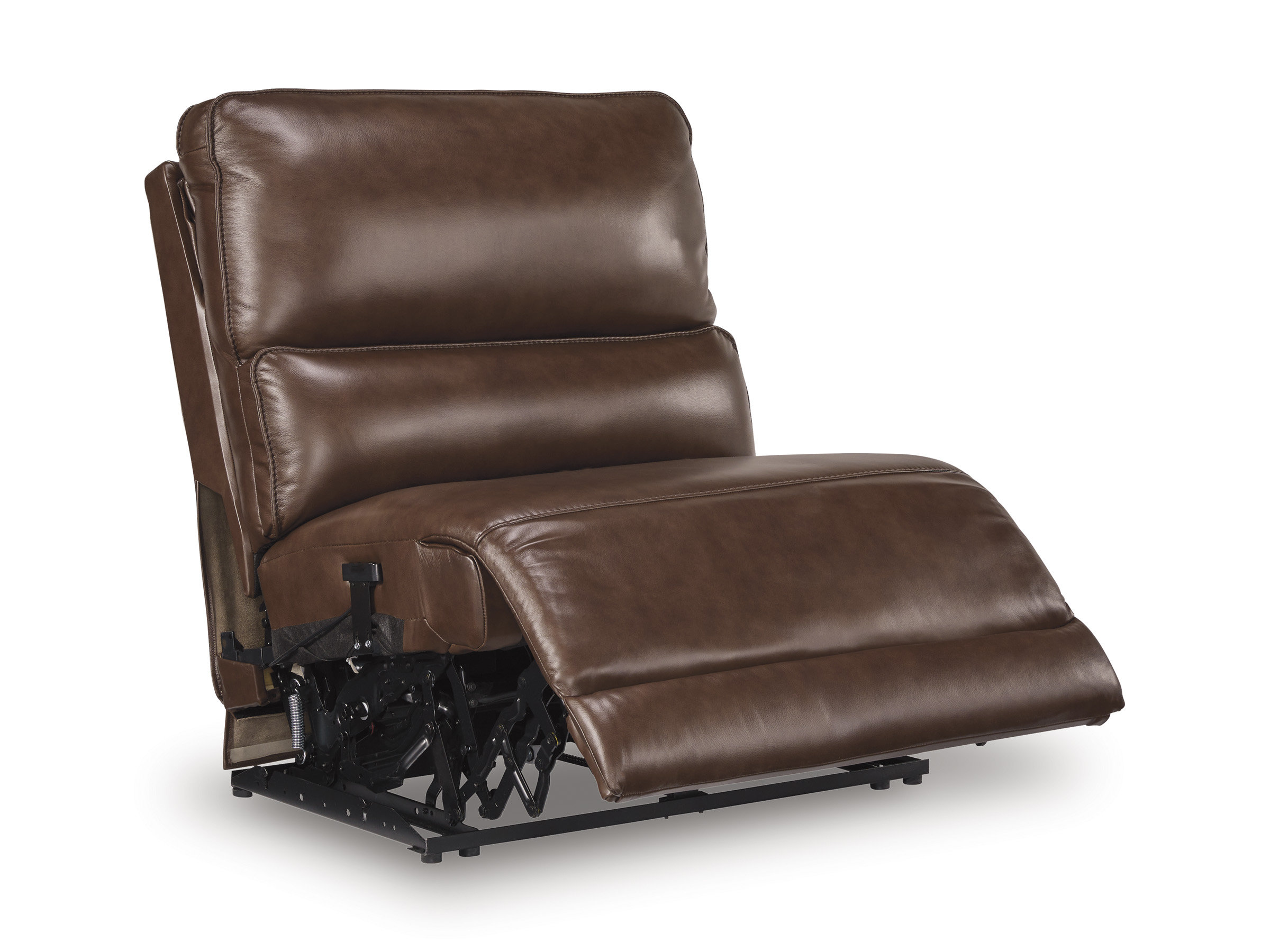 DeepWakes L-Shaped Leather/PVC 6-Piece Power Reclining Sectional with Chaise