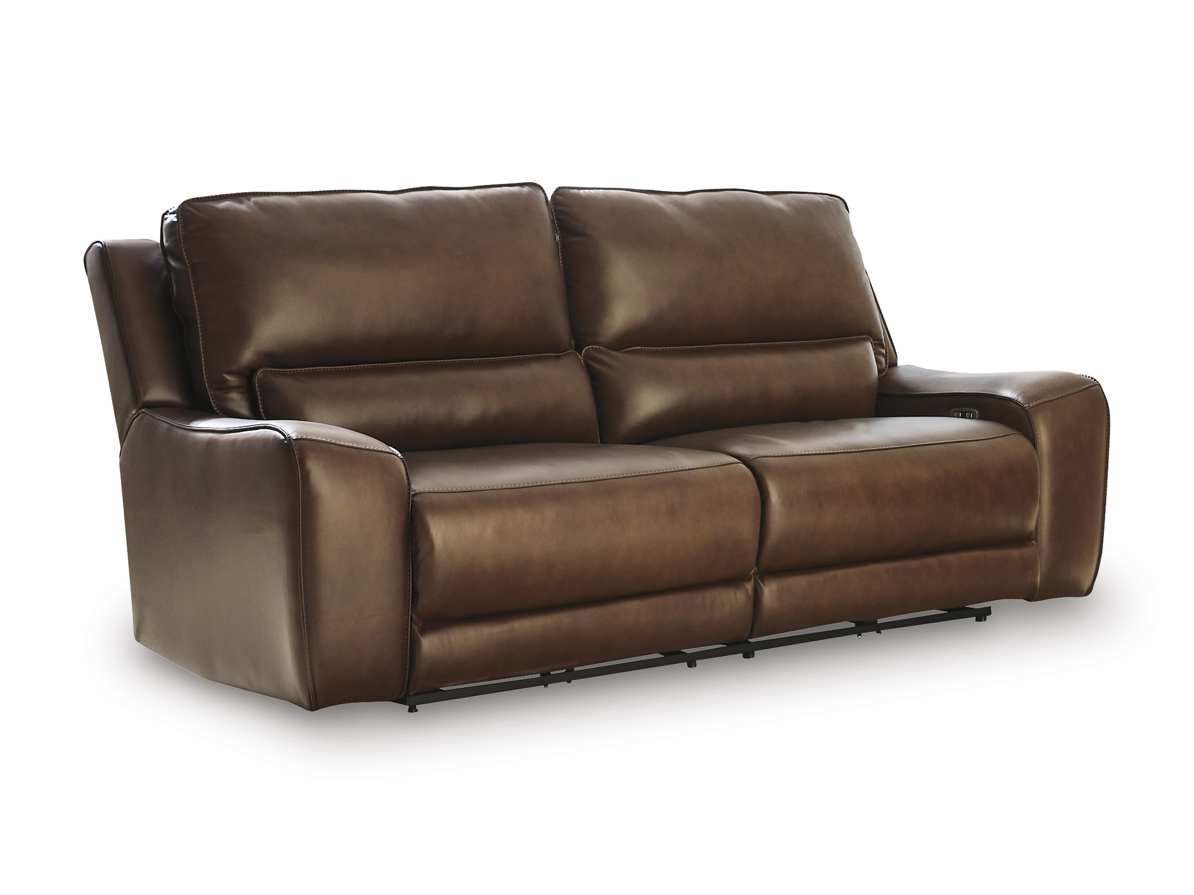 DeepWakes Leather Power Reclining Living Room Set with Adjustable Headrest