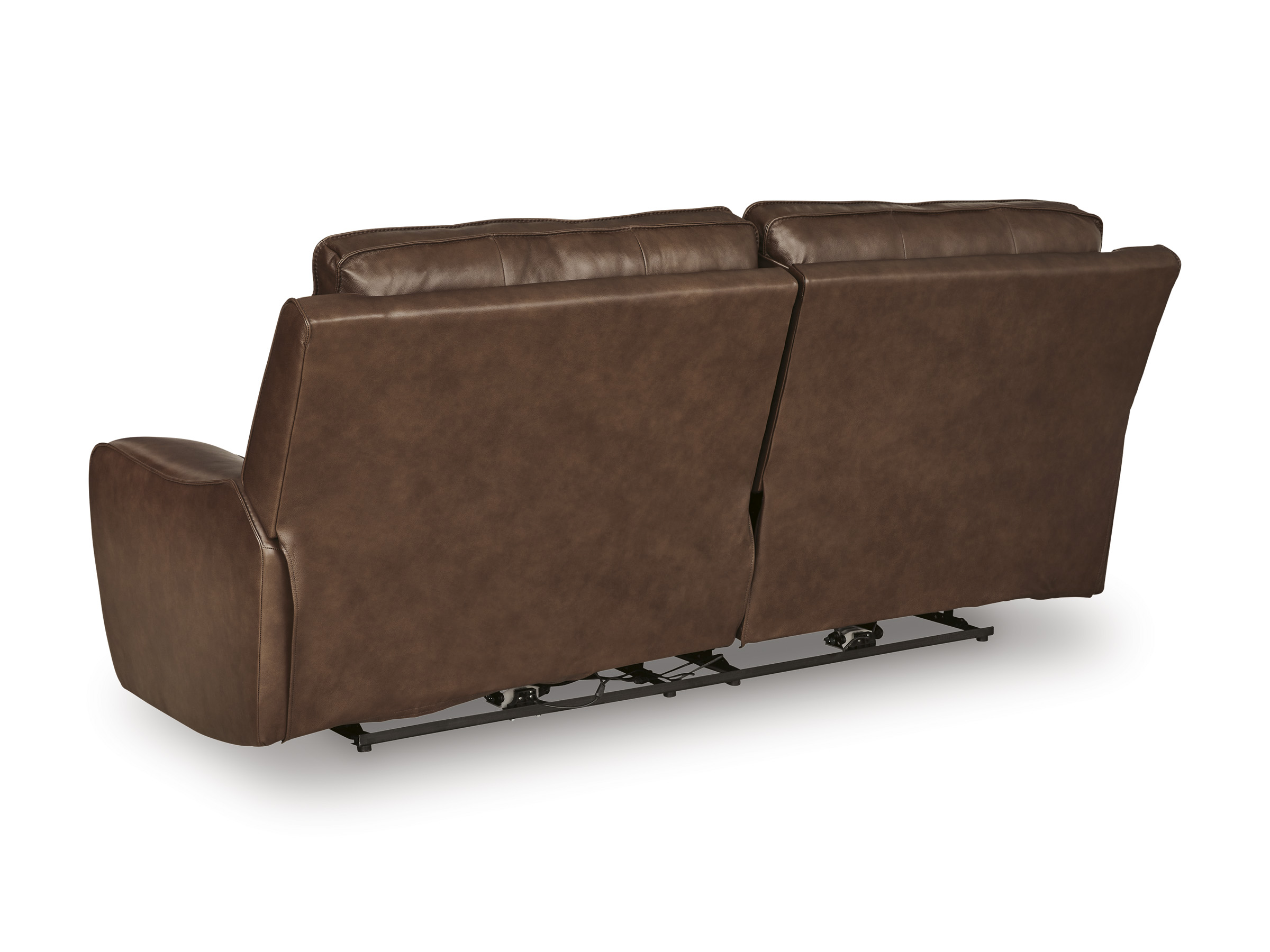 DeepWakes Leather 2-Seat Power Reclining Sofa with Adjustable Headrest