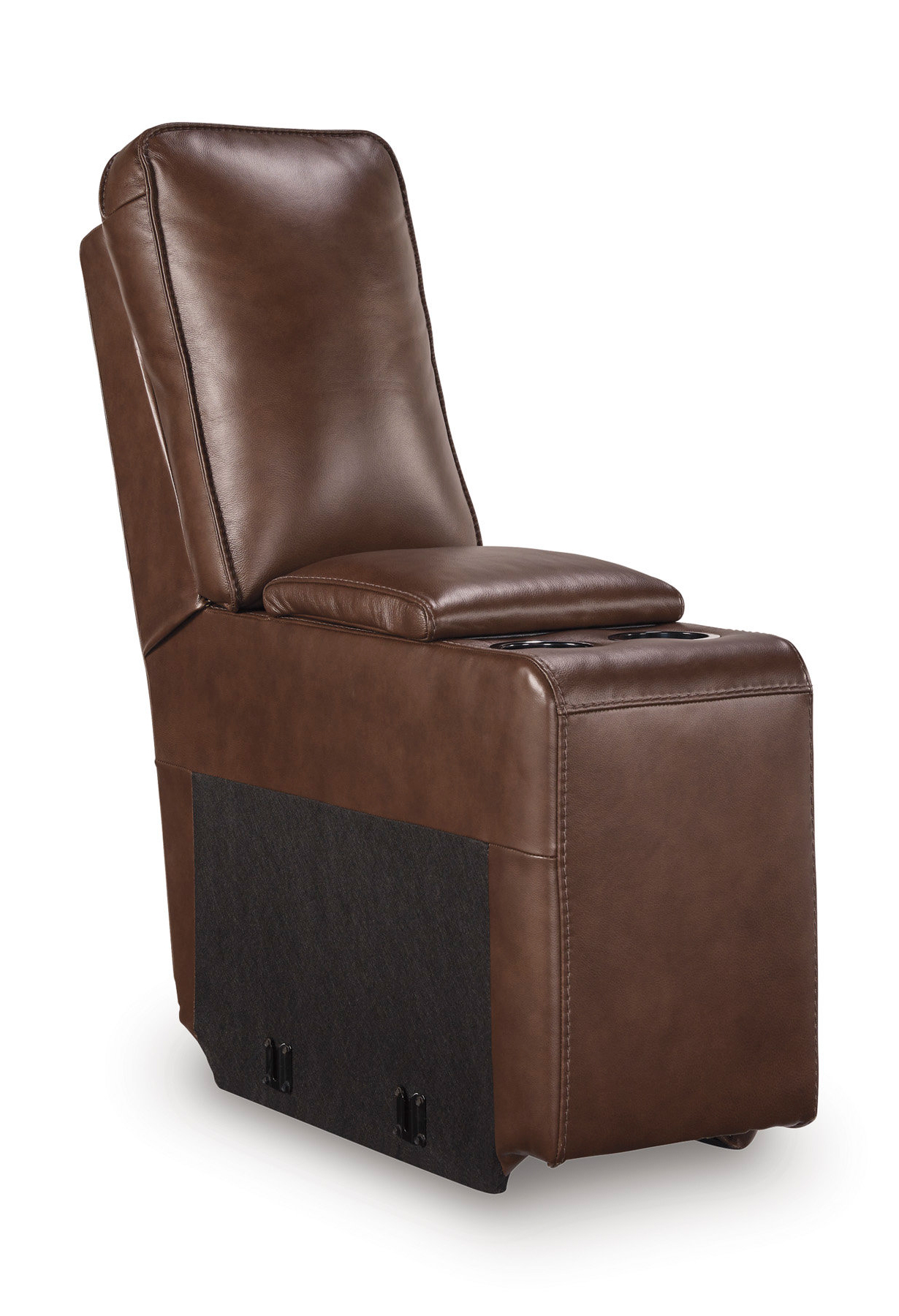 DeepWakes Leather/PVC 3-Piece Power Reclining Sofa Chaise with Storage Console