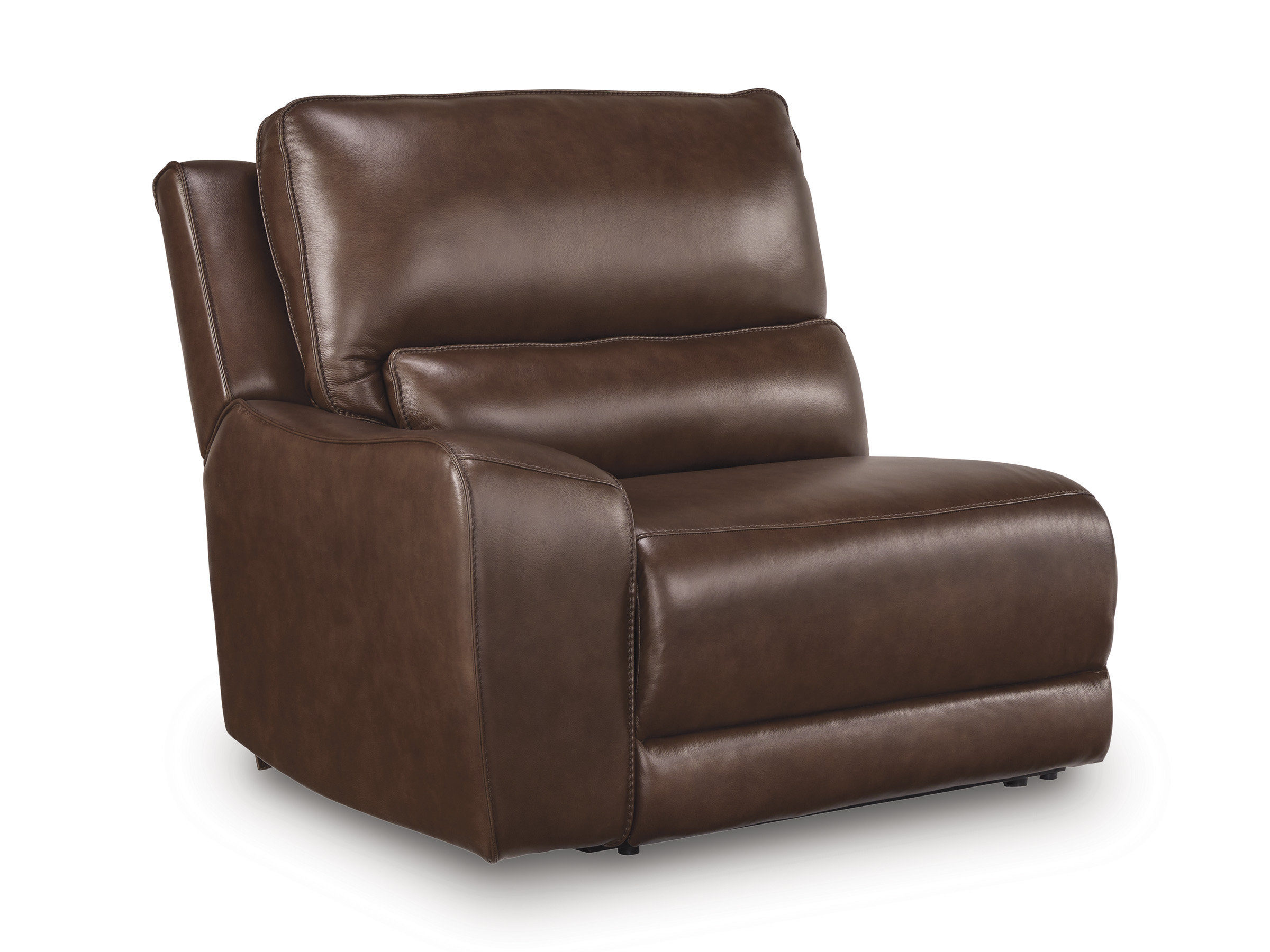 DeepWakes L-Shaped Leather/PVC 6-Piece Reclining Sectional with Storage Console