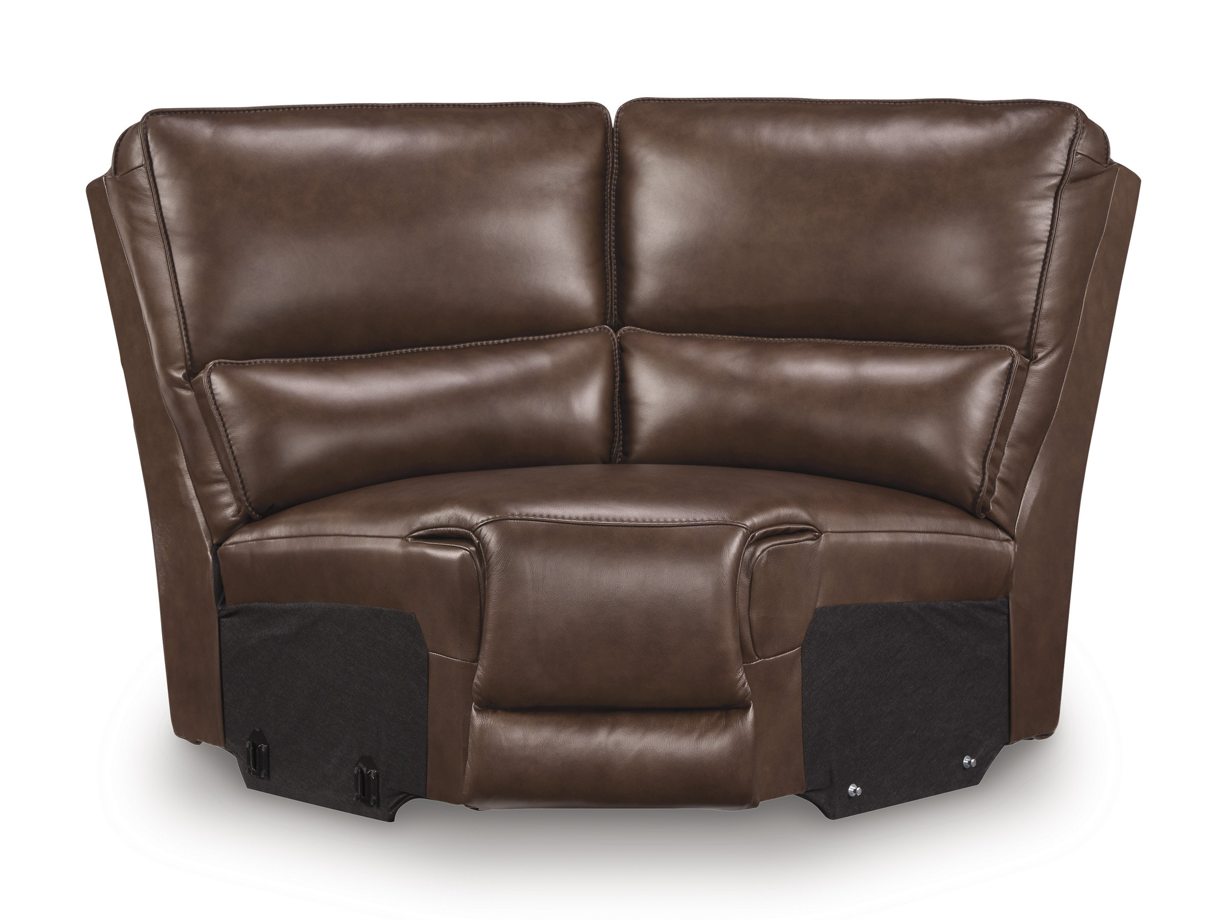 DeepWakes L-Shaped Leather/PVC 6-Piece Power Reclining Sectional with Chaise