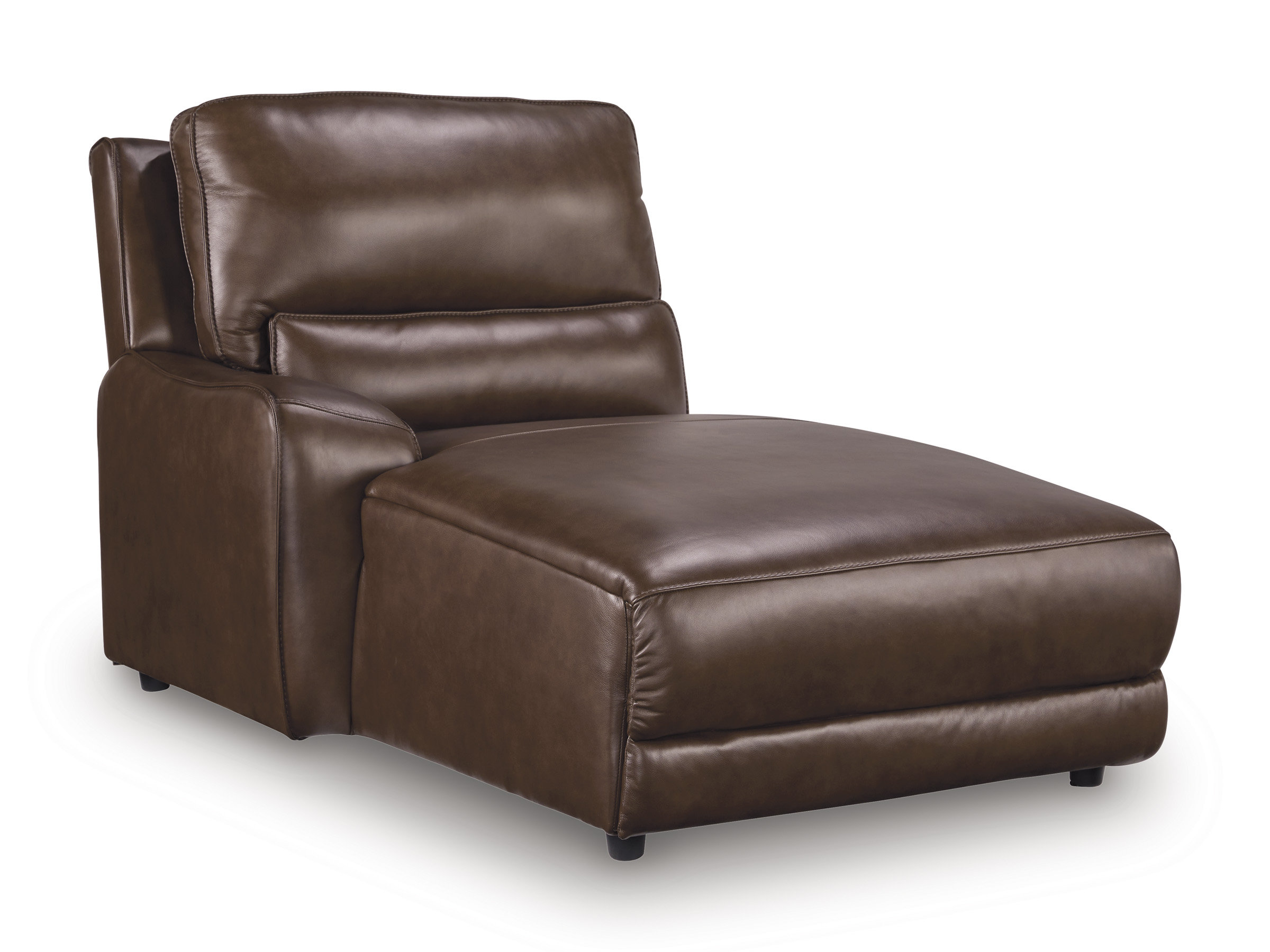 DeepWakes Leather/PVC 3-Piece Power Reclining Sofa Chaise with Storage Console