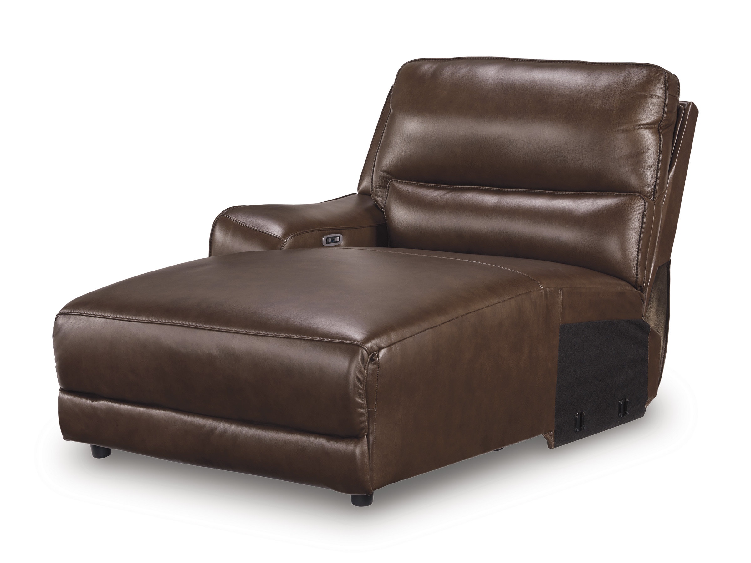 DeepWakes L-Shaped Leather/PVC 6-Piece Power Reclining Sectional with Chaise